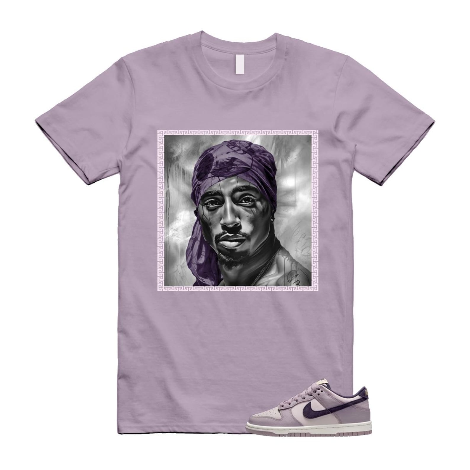 Dunk Light Violet Ore Platinum Dark Raisin T Shirt Match PAC HQ3642-202 T-Shirt, Sneaker Match Tee