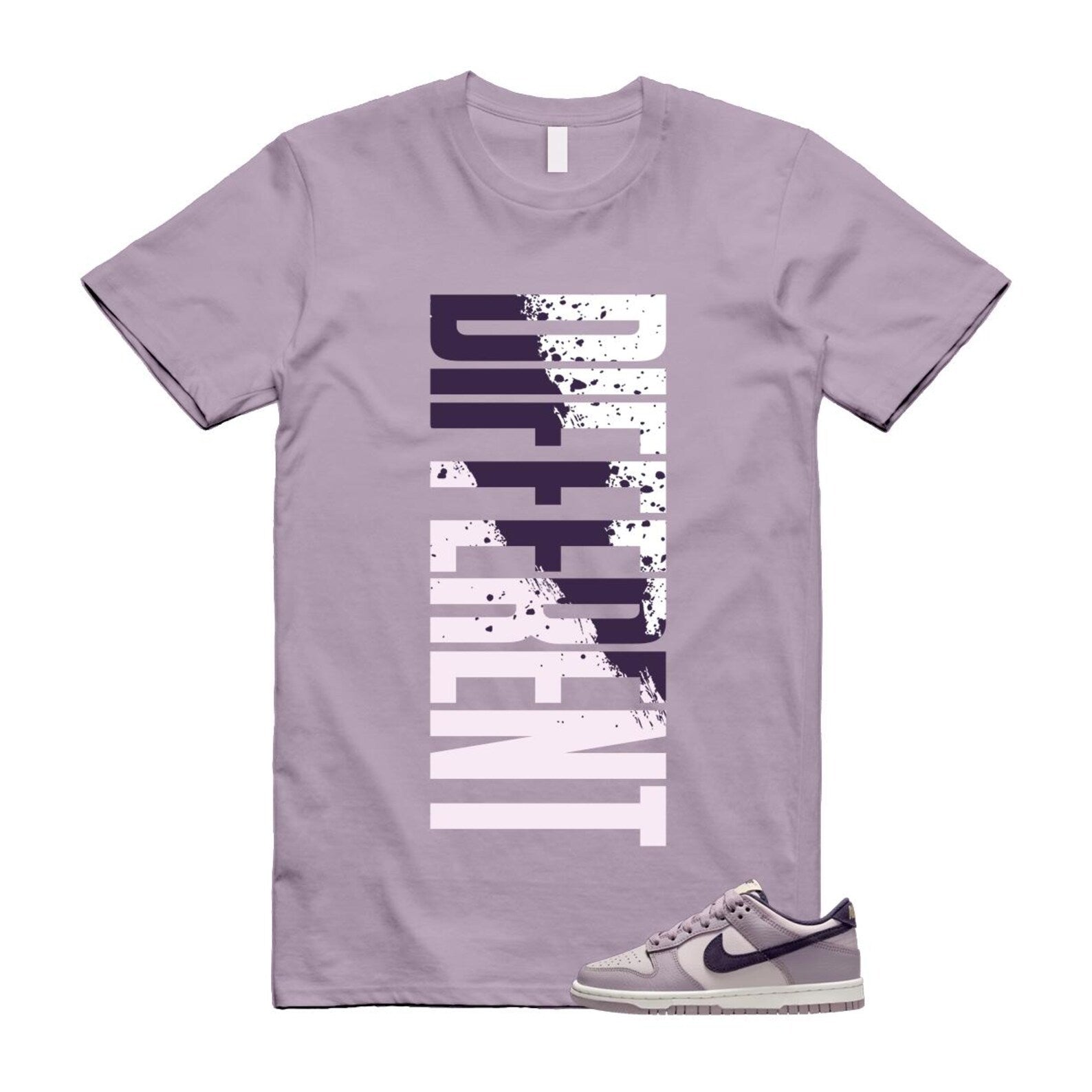 Dunk Light Violet Ore Platinum Dark Raisin T Shirt Match DFRNT HQ3642-202 T-Shirt, Sneaker Match Tee