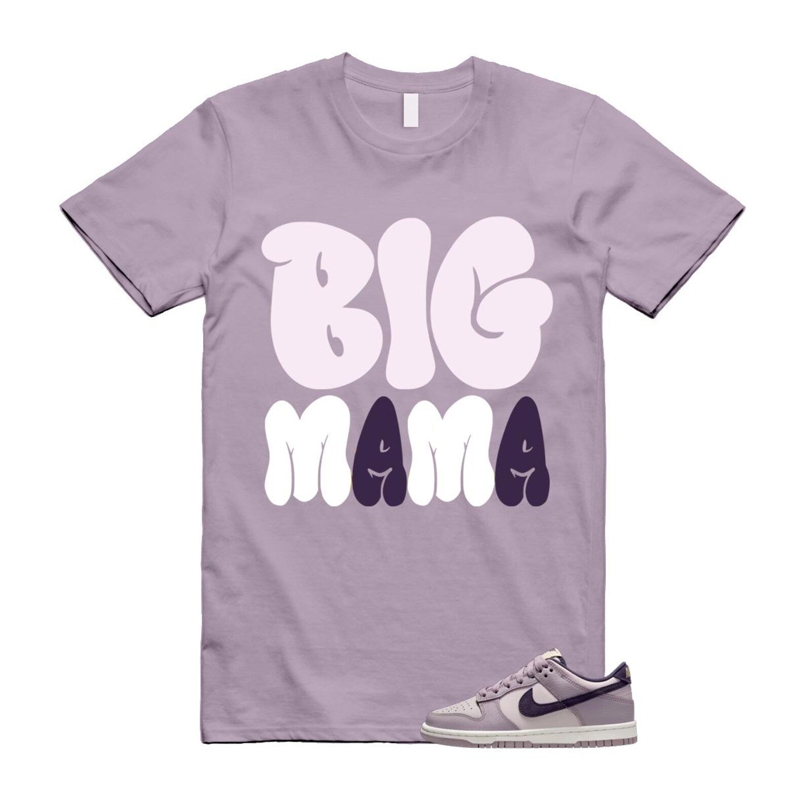 Dunk Light Violet Ore Platinum Dark Raisin T Shirt Match MAMA HQ3642-202 T-Shirt, Sneaker Match Tee