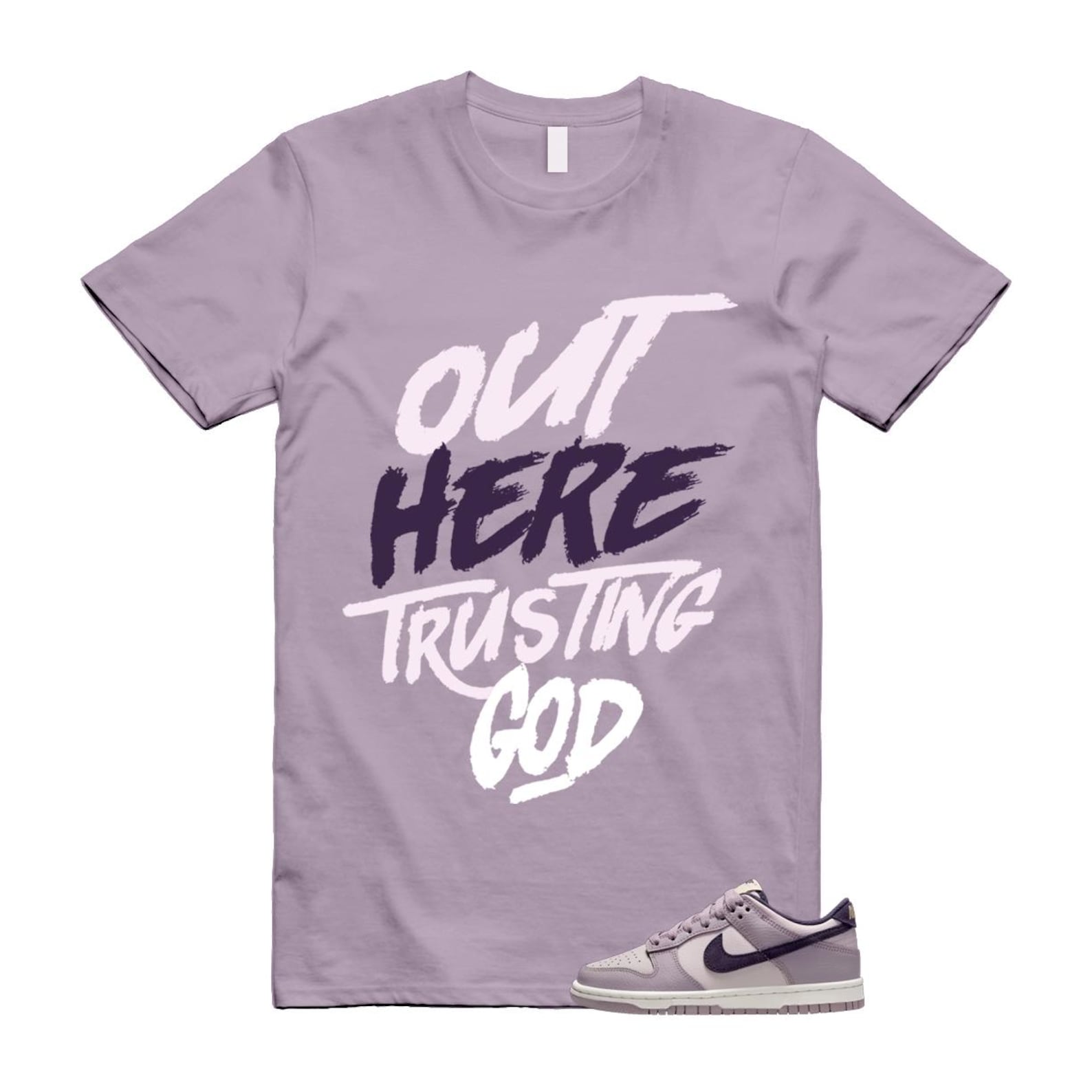 Dunk Light Violet Ore Platinum Dark Raisin T Shirt Match TG HQ3642-202 T-Shirt, Sneaker Match Tee