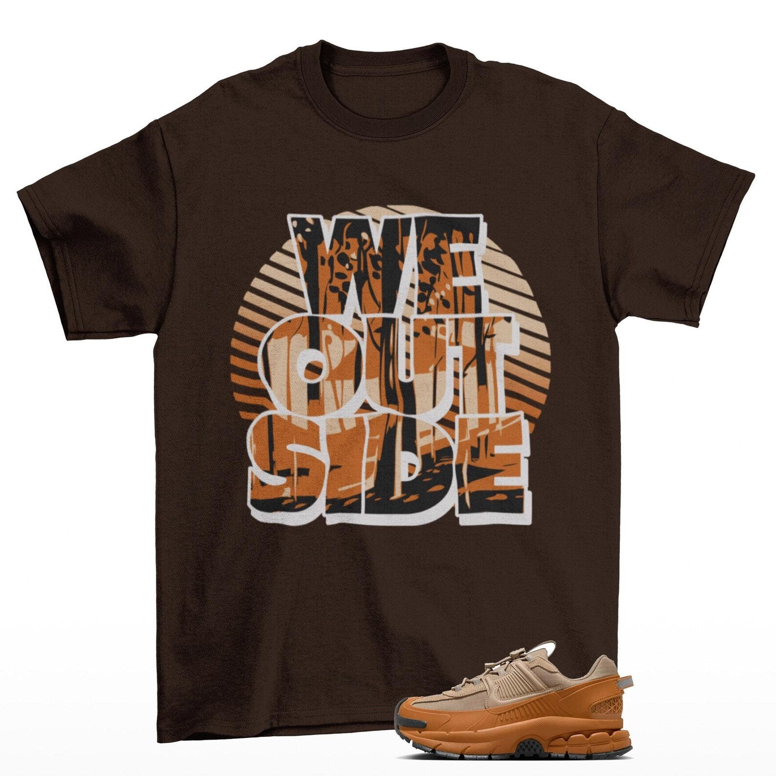 We Outside Zoom Vomero Roam Flax Khaki Matching Sneaker T-Shirt, HQ2181-200 T-Shirt, Sneaker Match Tee