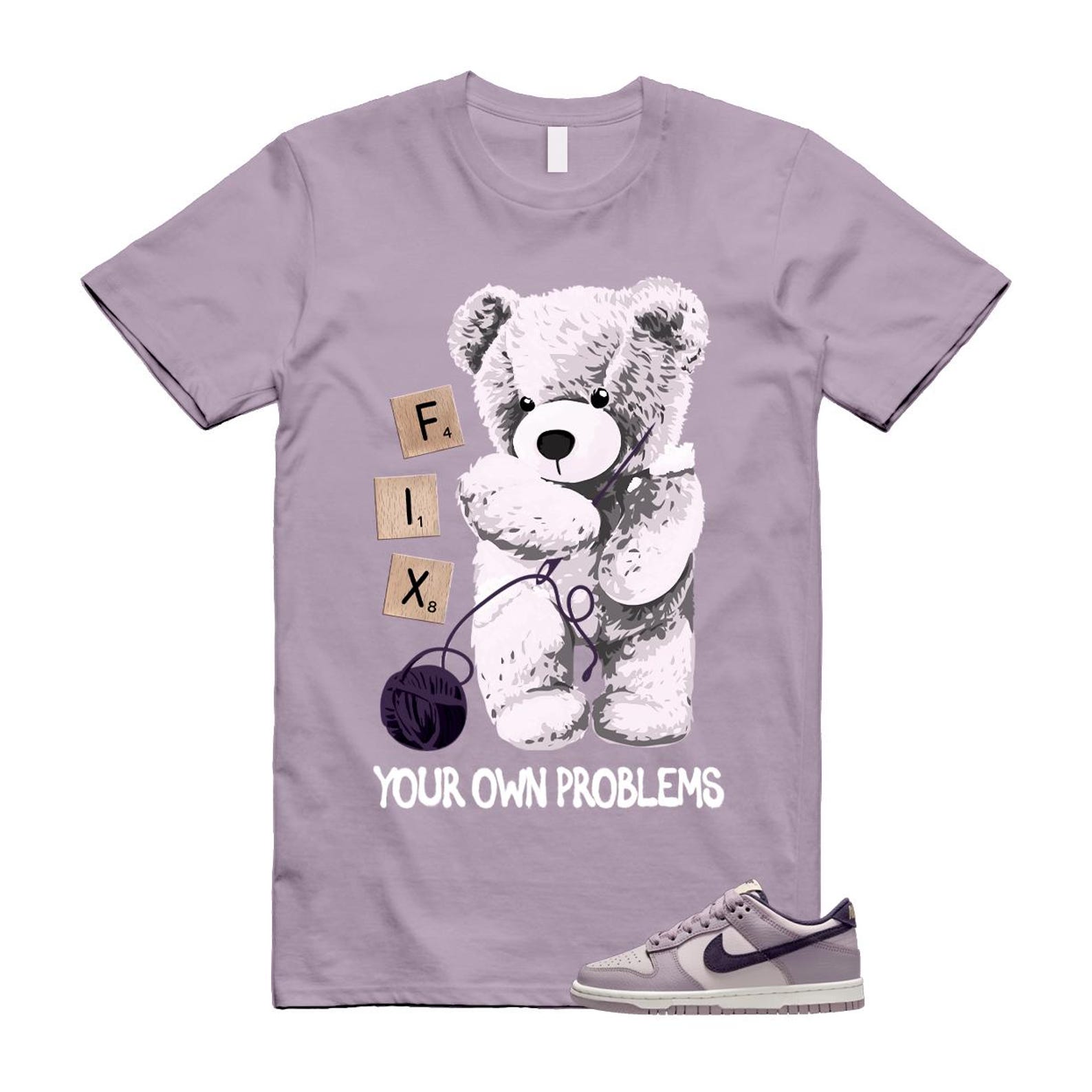 Dunk Light Violet Ore Platinum Dark Raisin T Shirt Match FIX HQ3642-202 T-Shirt, Sneaker Match Tee