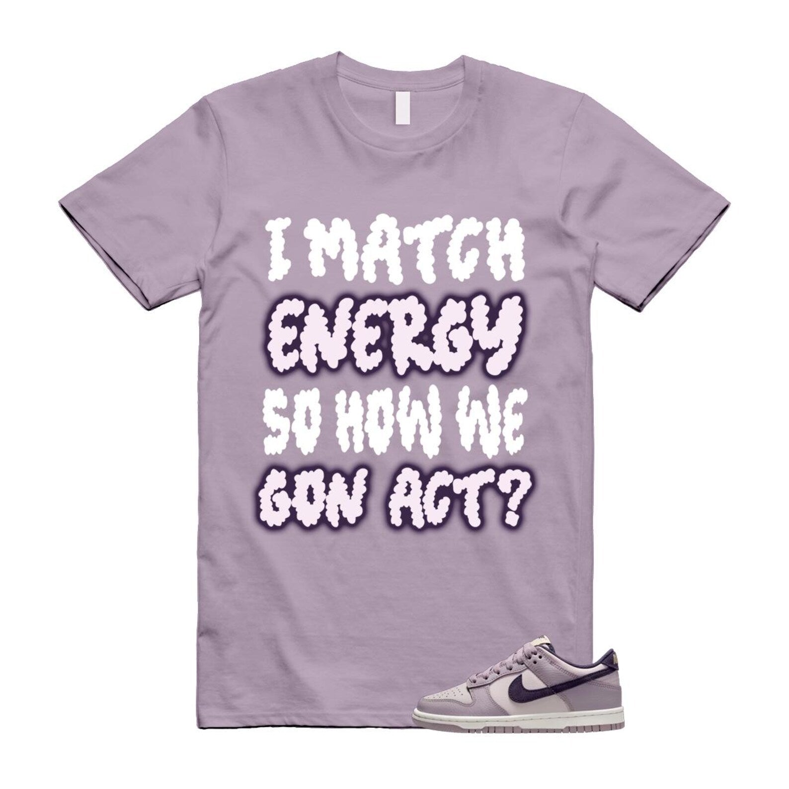 Dunk Light Violet Ore Platinum Dark Raisin T Shirt Match MATCH HQ3642-202 T-Shirt, Sneaker Match Tee