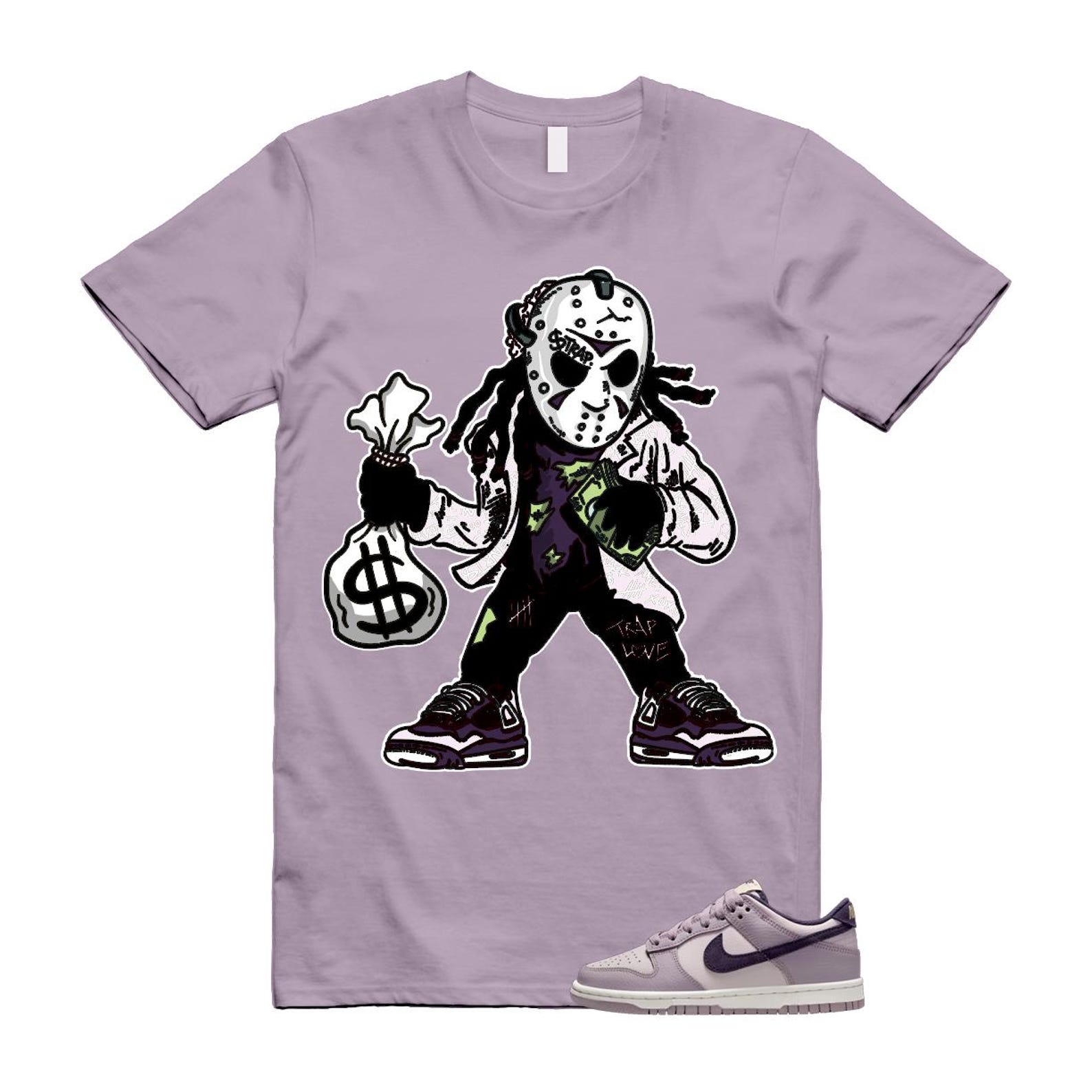 Dunk Light Violet Ore Platinum Dark Raisin T Shirt Match JASON HQ3642-202 T-Shirt, Sneaker Match Tee