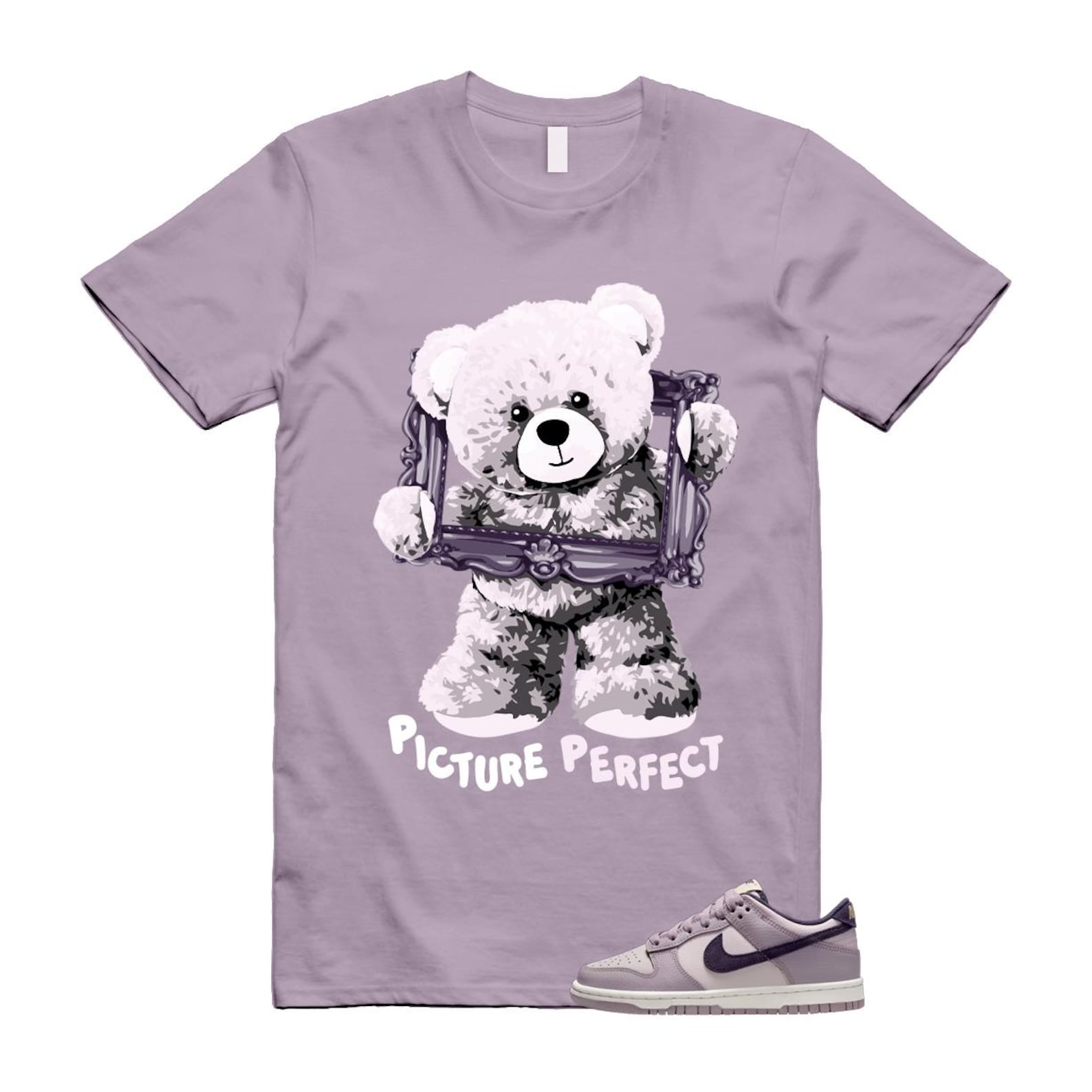 Dunk Light Violet Ore Platinum Dark Raisin T Shirt Match PIC HQ3642-202 T-Shirt, Sneaker Match Tee