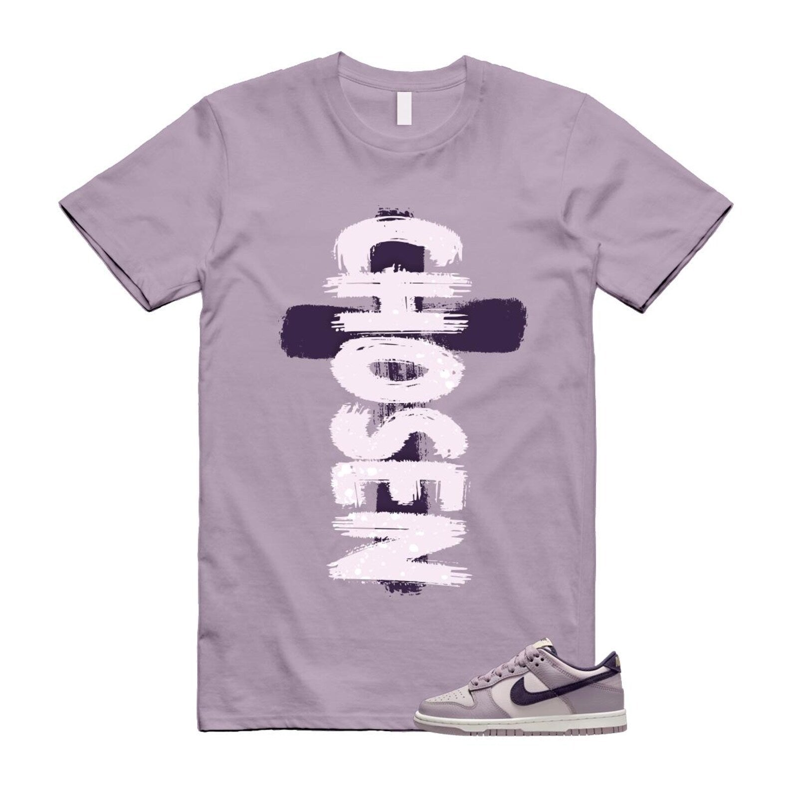 Dunk Light Violet Ore Platinum Dark Raisin T Shirt Match CHOSEN HQ3642-202 T-Shirt, Sneaker Match Tee