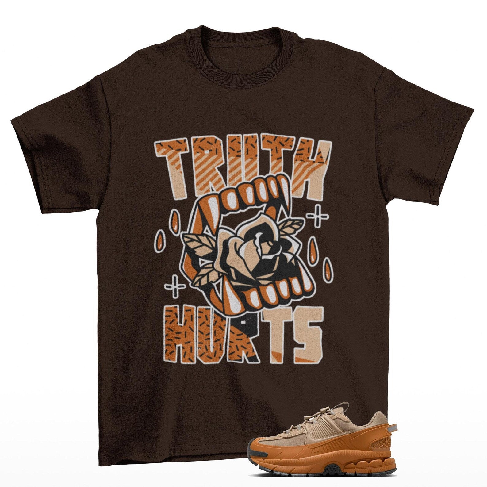 Truth Zoom Vomero Roam Flax Khaki Matching Sneaker T Shirt, FQ8138-002 T-Shirt, Sneaker Match Tee