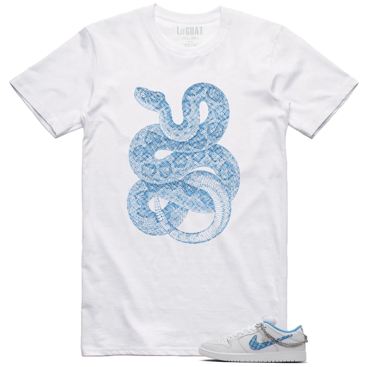 Python Snake Shirt for SB Dunk Low Pro x Nicole Hause White University Blue Sneaker FZ8802-100 T-Shirt, Sneaker Match Tee