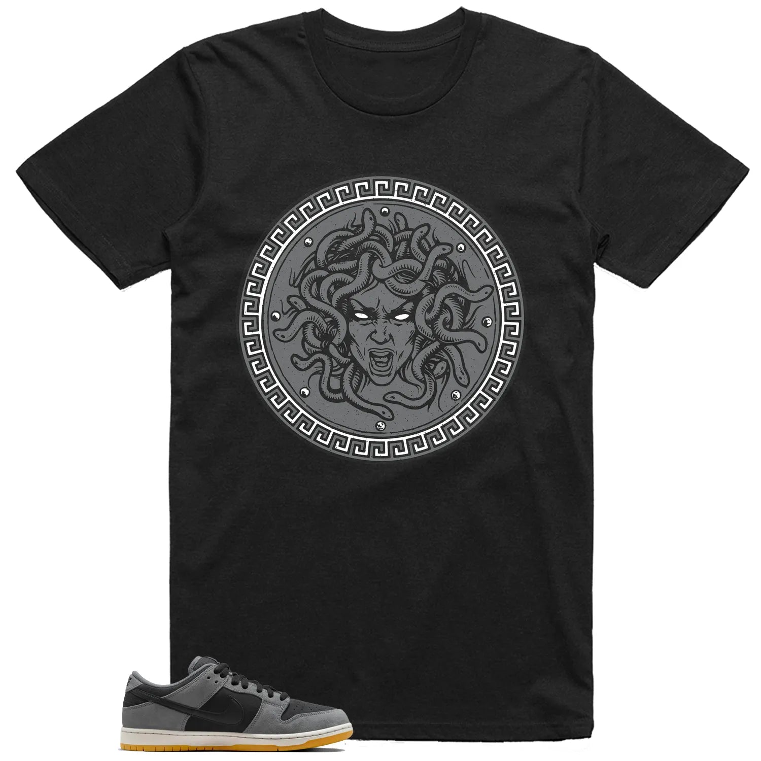 Medusa Tee for SB Dunk Low Dark Smoke Grey Kicks HF3063-001 T-Shirt, Sneaker Match Tee
