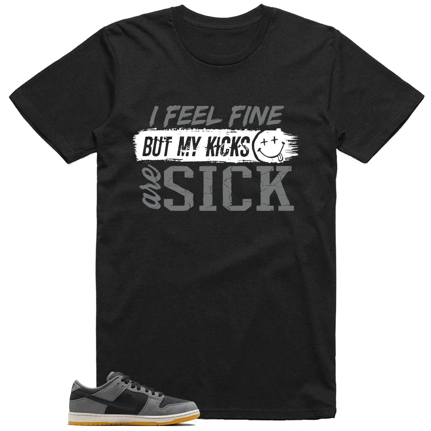 SB Dunk Low Dark Smoke Grey Match: Sick Kicks Shirt HF3063-001 T-Shirt, Sneaker Match Tee