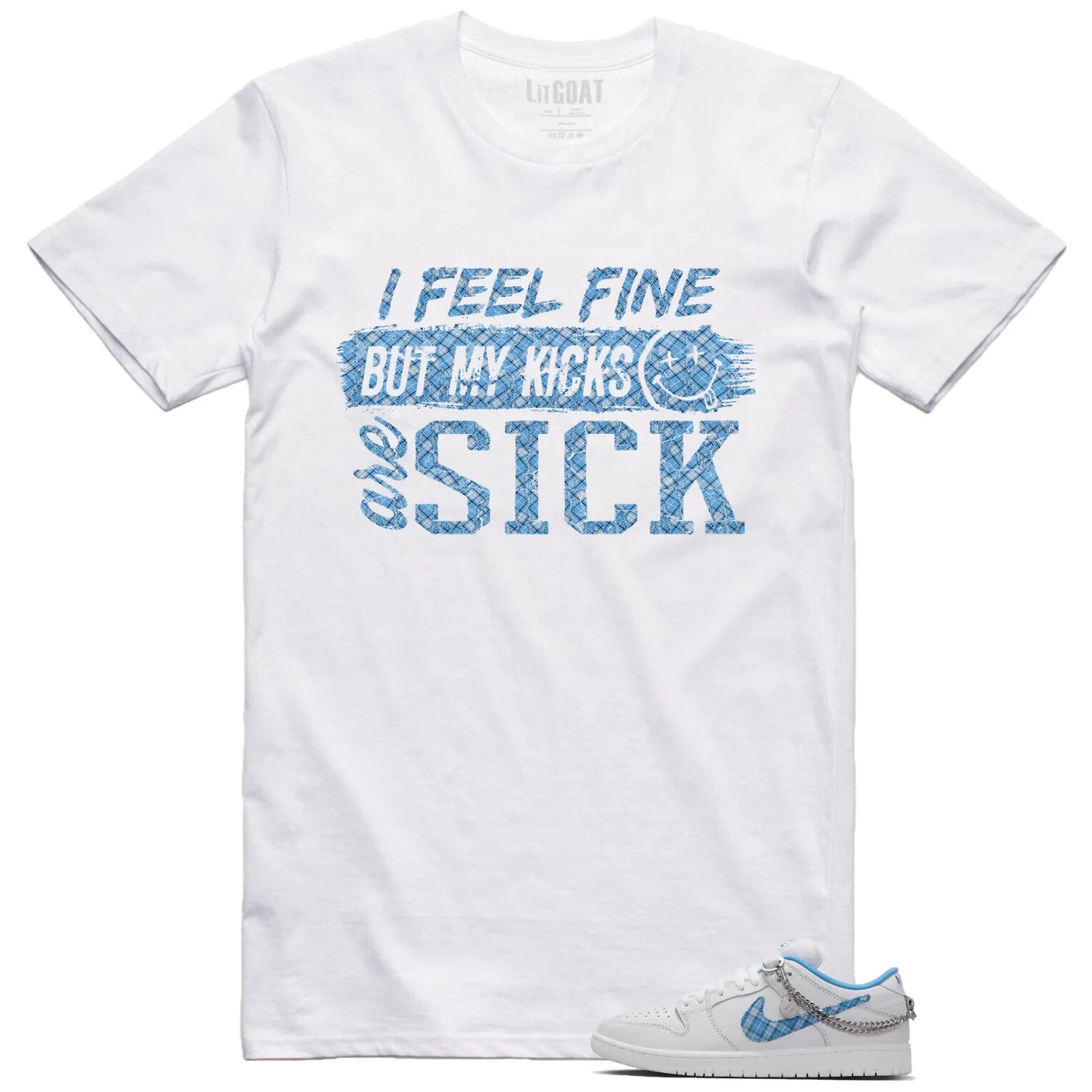 SB Dunk Low Pro x Nicole Hause White University Blue Match: Sick Kicks Shirt FZ8802-100 T-Shirt, Sneaker Match Tee
