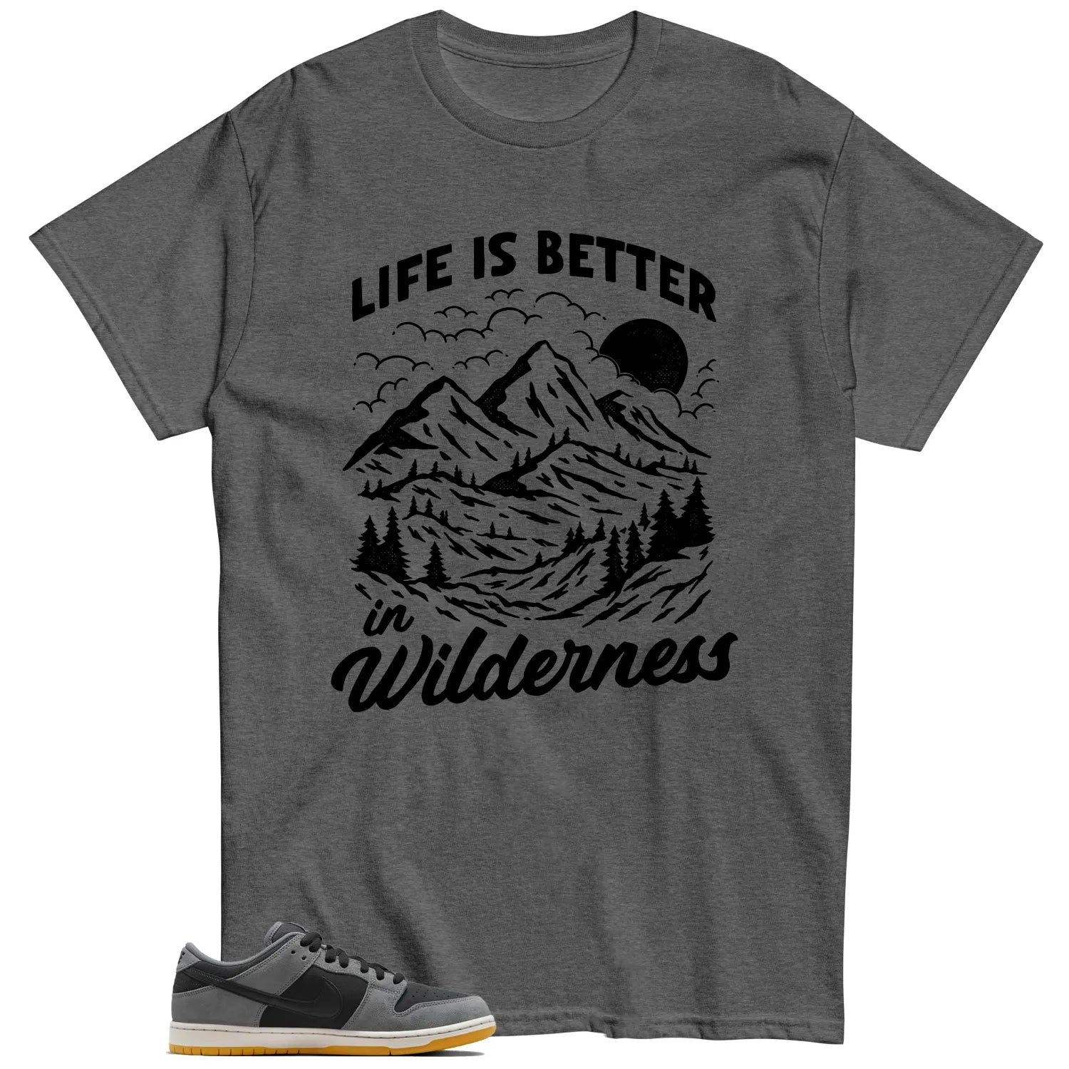 Wilderness Tee , Perfect with SB Dunk Low Dark Smoke Grey HF3063-001 T-Shirt, Sneaker Match Tee