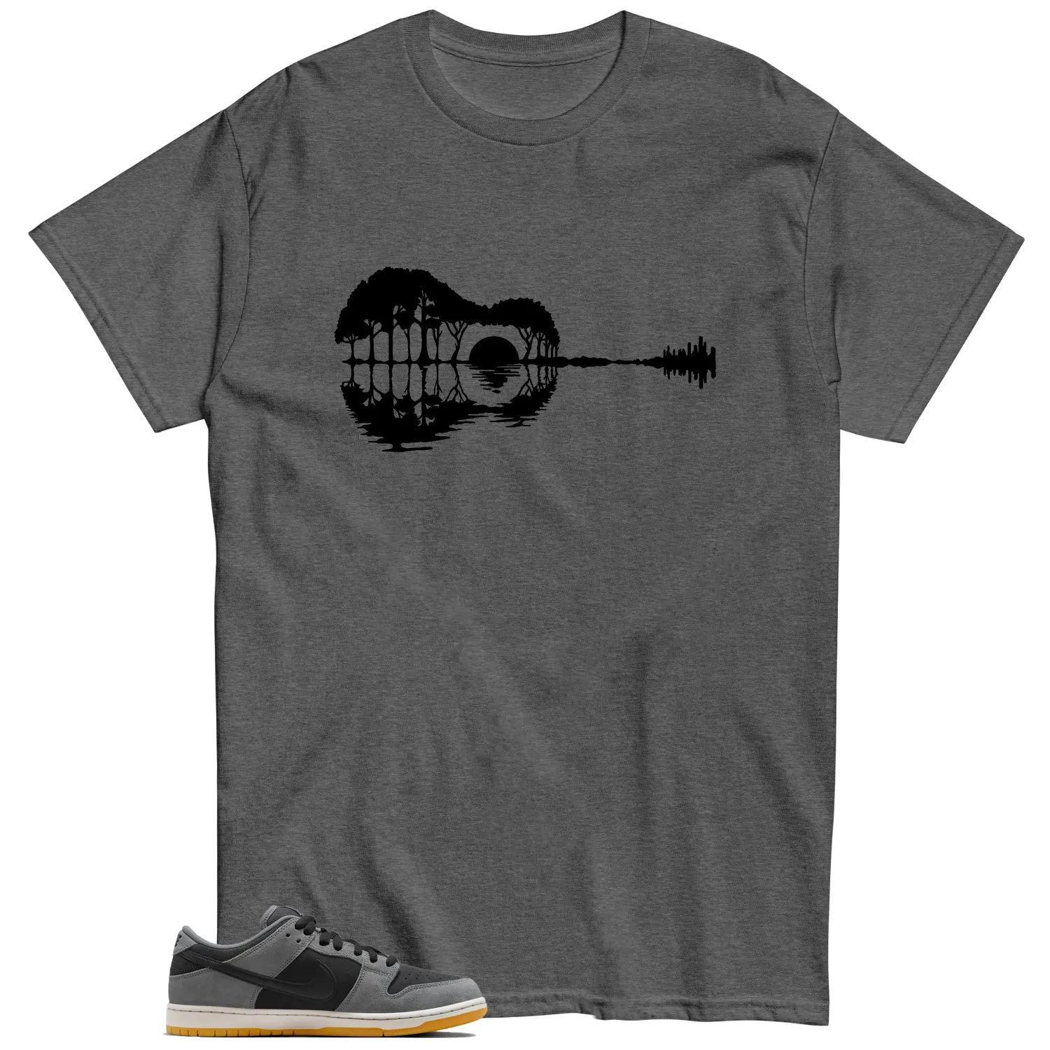 Guitar Shirt for SB Dunk Low Dark Smoke Grey Sneaker HF3063-001 T-Shirt, Sneaker Match Tee