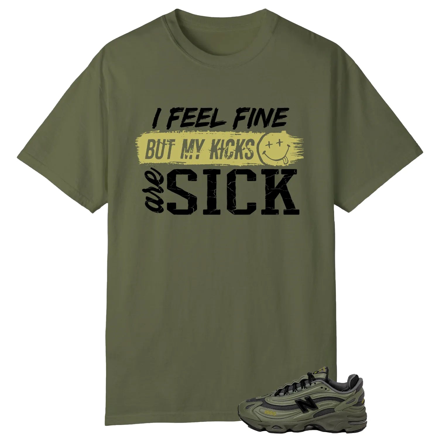 New Balance 1000 Dark Olivine Match: Sick Kicks Shirt M1000EA T-Shirt, Sneaker Match Tee