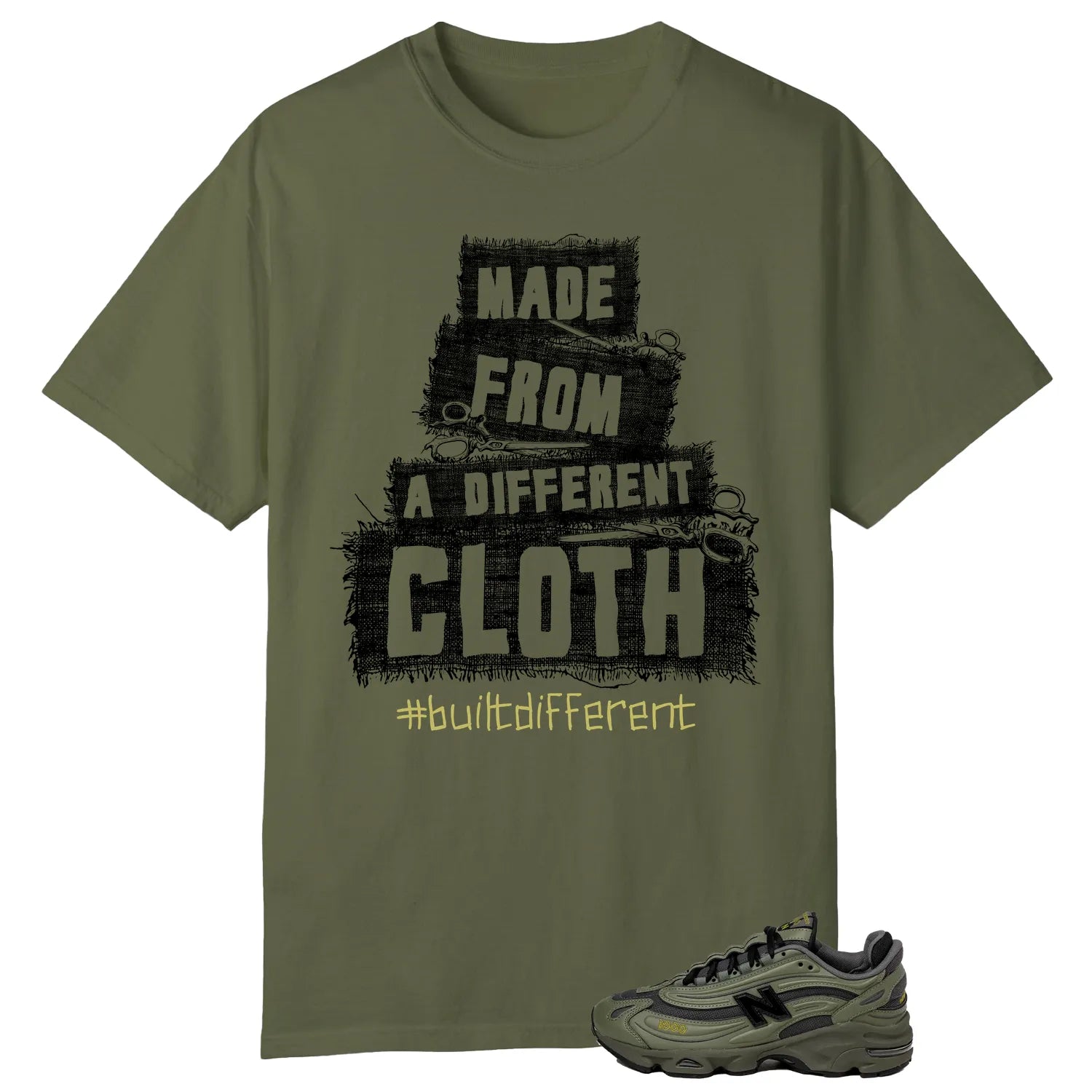 Built Different Tee for New Balance 1000 Dark Olivine M1000EA T-Shirt, Sneaker Match Tee