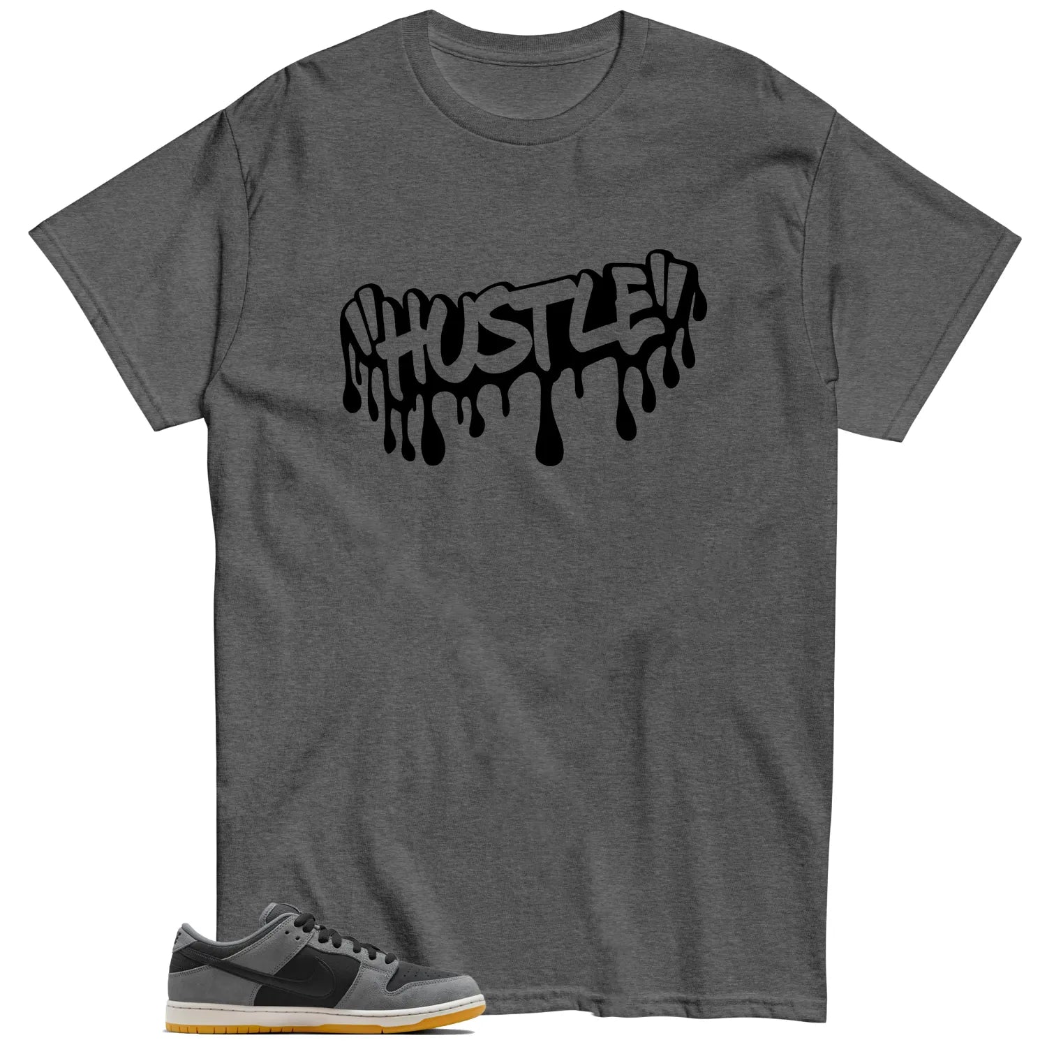 Hustle Drip Tee Matching SB Dunk Low Dark Smoke Grey HF3063-001 T-Shirt, Sneaker Match Tee