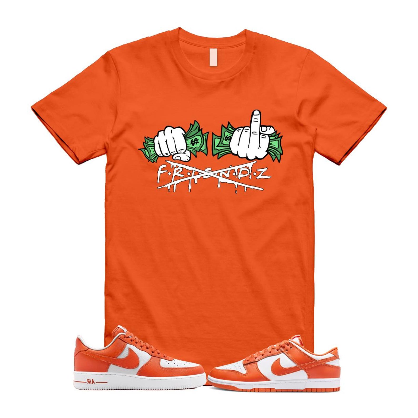 Dunk Cosmic Clay White Orange Low Air Force 1 '07 T Shirt Match FRIENDZ DV0833-114 T-Shirt, Sneaker Match Tee