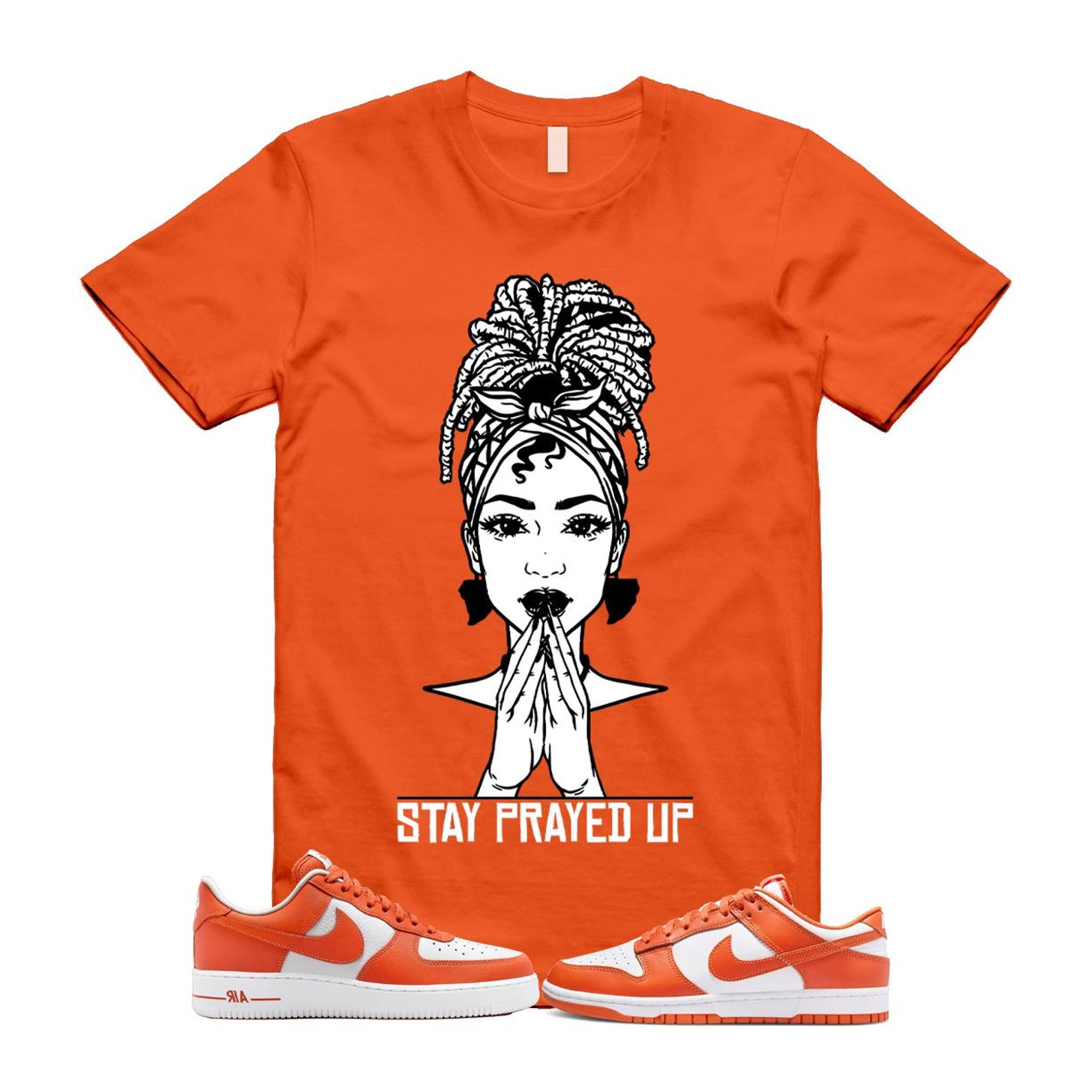 Dunk Cosmic Clay White Orange Low Air Force 1 '07 T Shirt Match PRAY DV0833-114 T-Shirt, Sneaker Match Tee