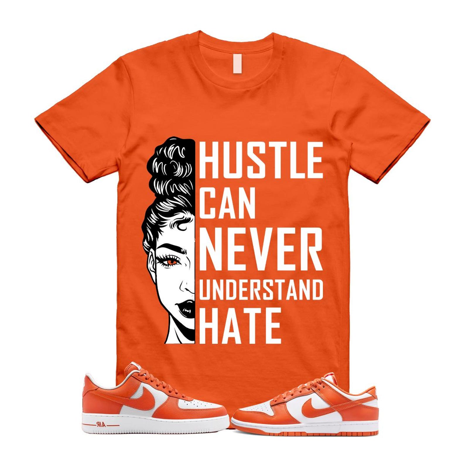 Dunk Cosmic Clay White Orange Low Air Force 1 '07 T Shirt Match HUSTLE DV0833-114 T-Shirt, Sneaker Match Tee