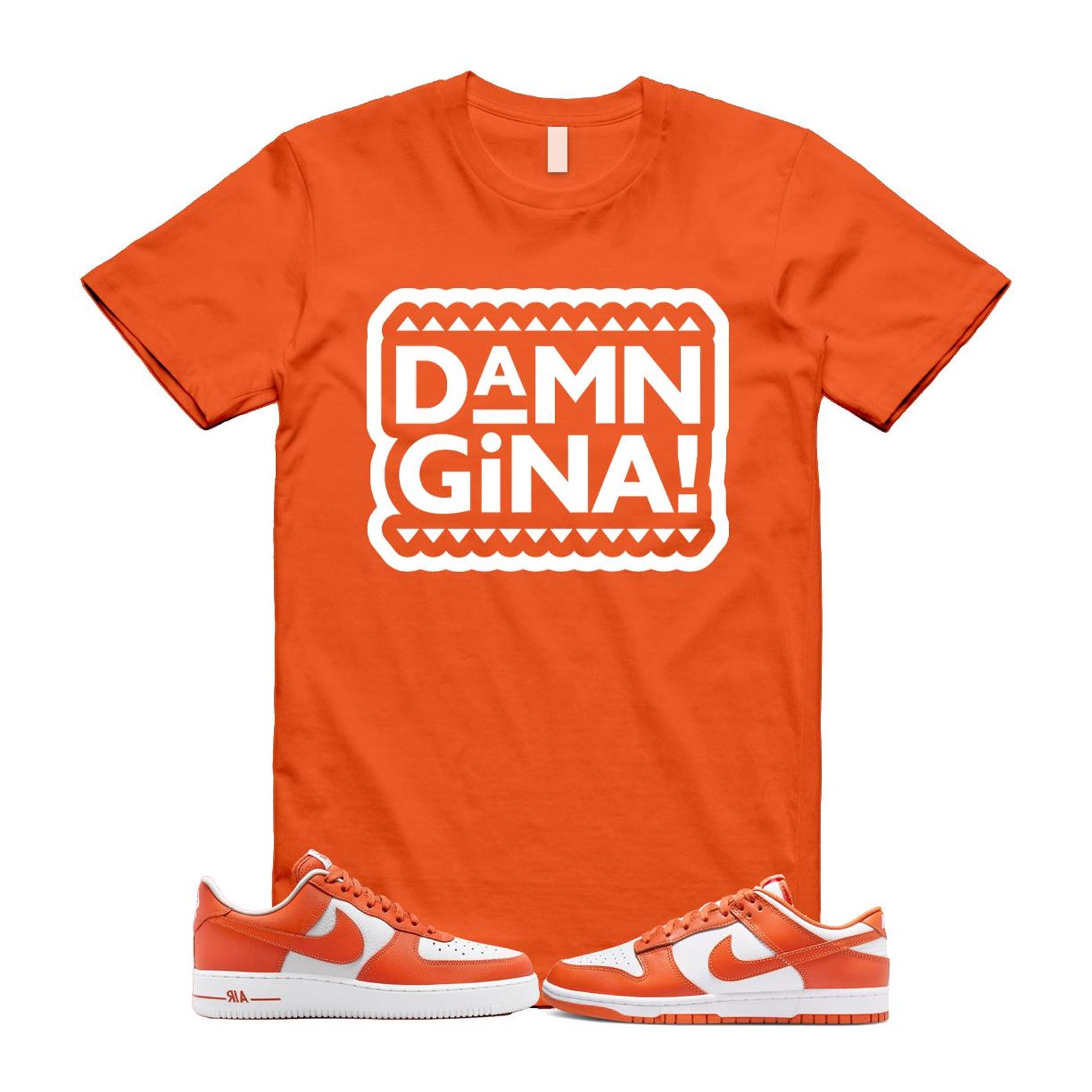 Dunk Cosmic Clay White Orange Low Air Force 1 '07 T Shirt Match GINA DV0833-114 T-Shirt, Sneaker Match Tee