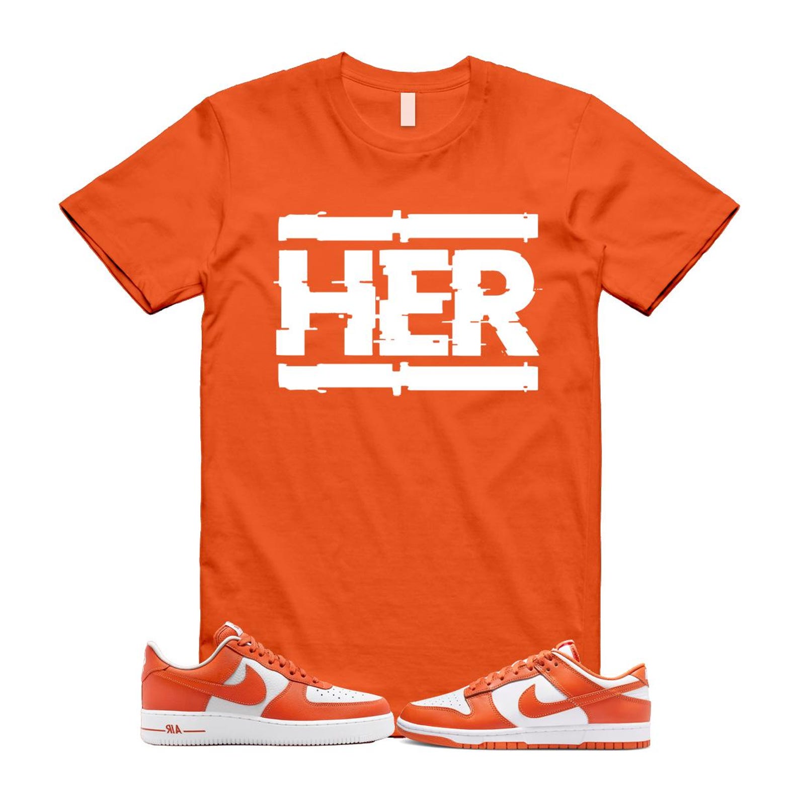 Dunk Cosmic Clay White Orange Low Air Force 1 '07 T Shirt Match HER DV0833-114 T-Shirt, Sneaker Match Tee