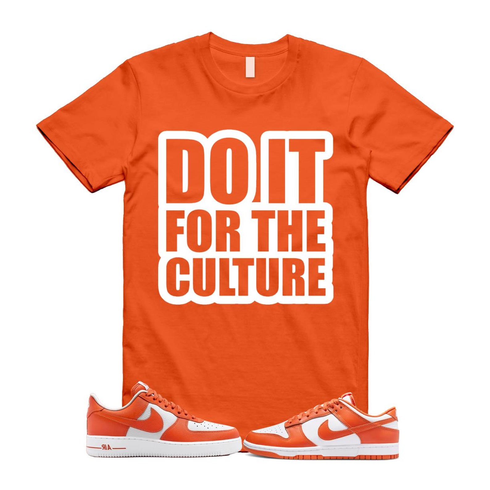 Dunk Cosmic Clay White Orange Low Air Force 1 '07 T Shirt Match CULTURE DV0833-114 T-Shirt, Sneaker Match Tee