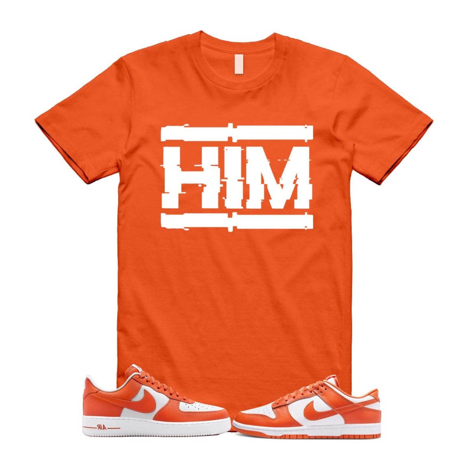 Dunk Cosmic Clay White Orange Low Air Force 1 '07 T Shirt Match HIM DV0833-114 T-Shirt, Sneaker Match Tee