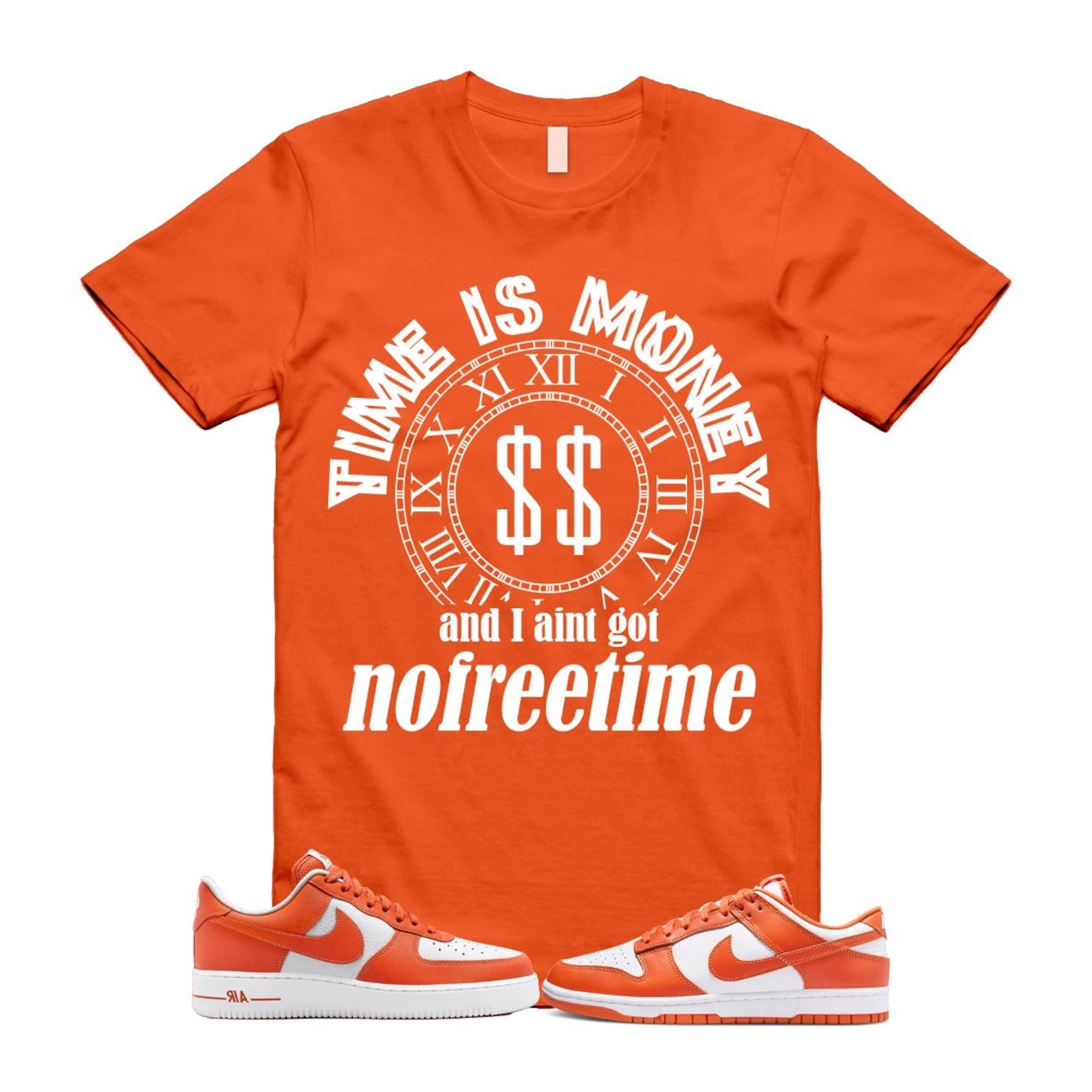 Dunk Cosmic Clay White Orange Low Air Force 1 '07 T Shirt Match FREE TIME DV0833-114 T-Shirt, Sneaker Match Tee