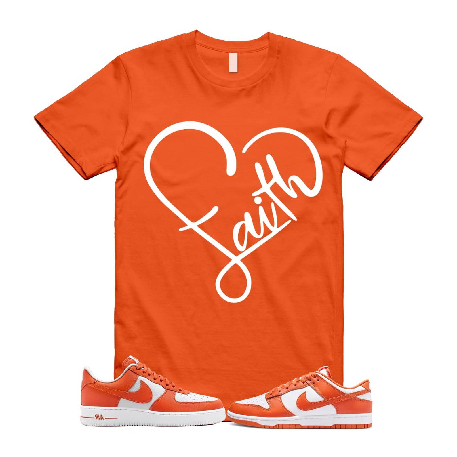 Dunk Cosmic Clay White Orange Low Air Force 1 '07 T Shirt Match FAITH DV0833-114 T-Shirt, Sneaker Match Tee