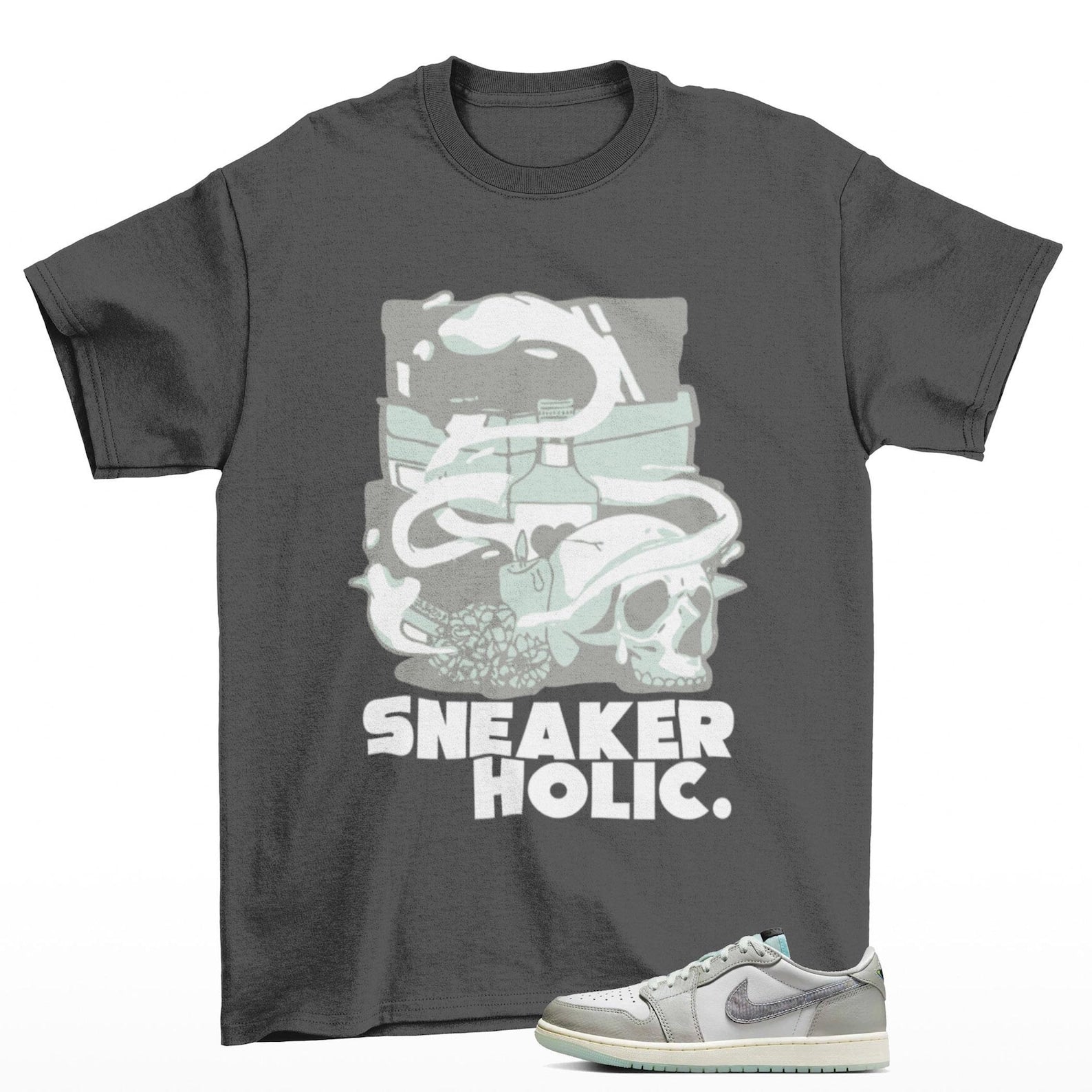 Sneaker Holic T Shirt to Match Jordan 1 Low Year of the Snake, HF3144-100 T-Shirt, Sneaker Match Tee