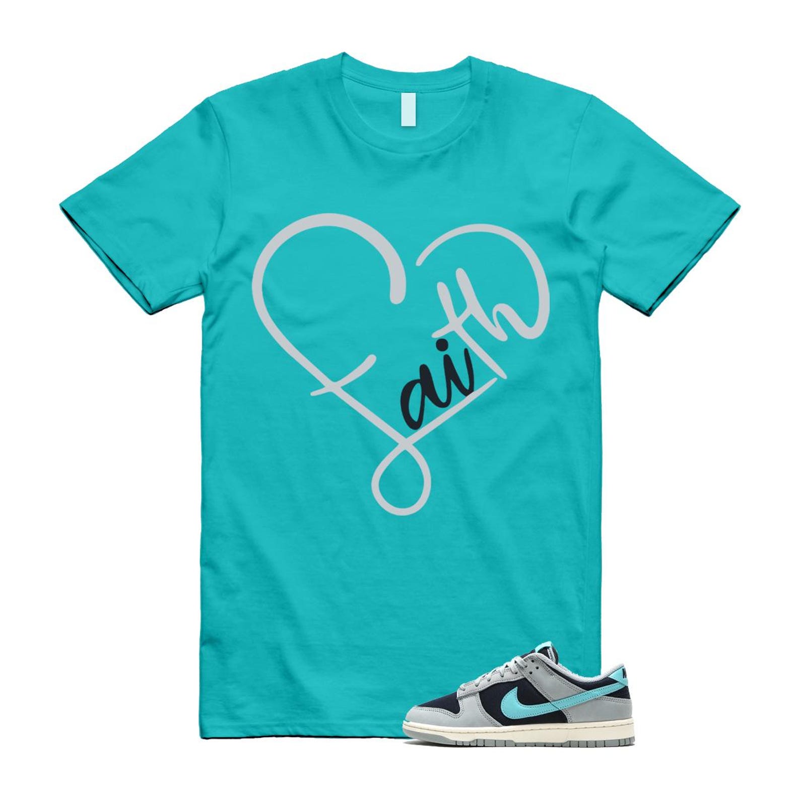 Dunk Green Frost Light Pumice Dark Obsidian Coconut Milk Low Retro Premium T Shirt Match FAITH FB8895-001 T-Shirt, Sneaker Match Tee