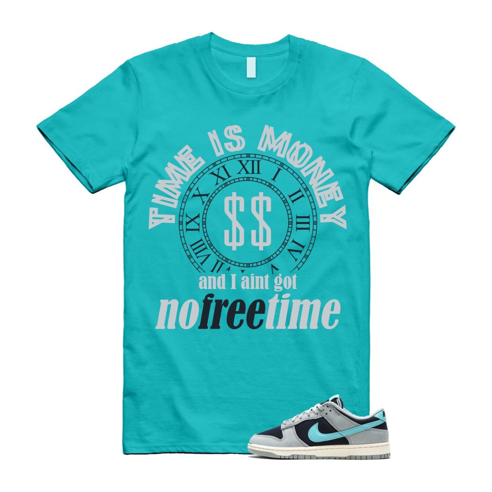 Dunk Green Frost Light Pumice Dark Obsidian Coconut Milk Low Retro Premium T Shirt Match FREE TIME FB8895-001 T-Shirt, Sneaker Match Tee