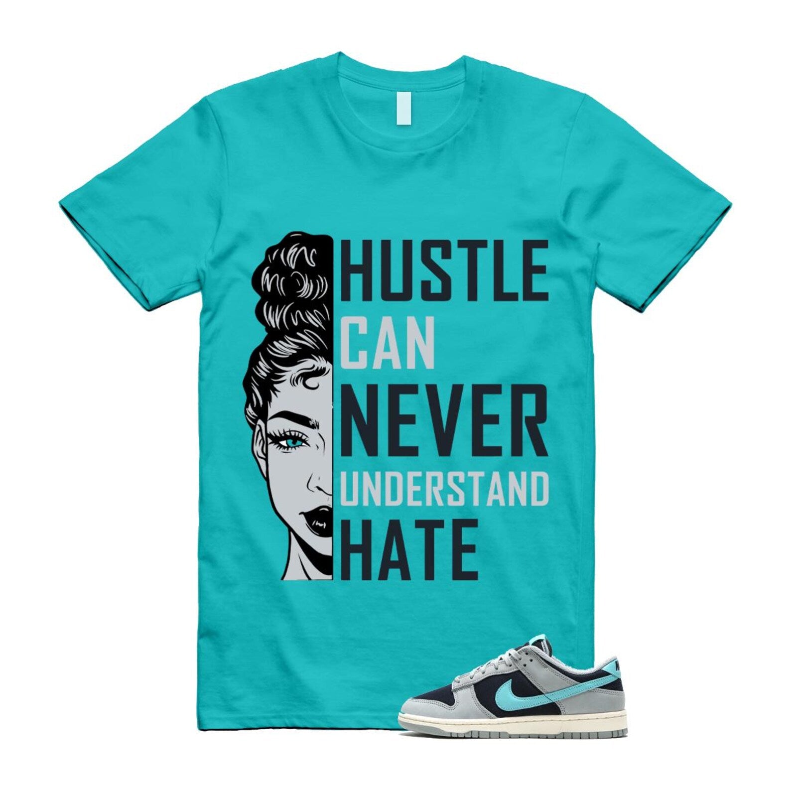 Dunk Green Frost Light Pumice Dark Obsidian Coconut Milk Low Retro Premium T Shirt Match HUSTLE FB8895-001 T-Shirt, Sneaker Match Tee