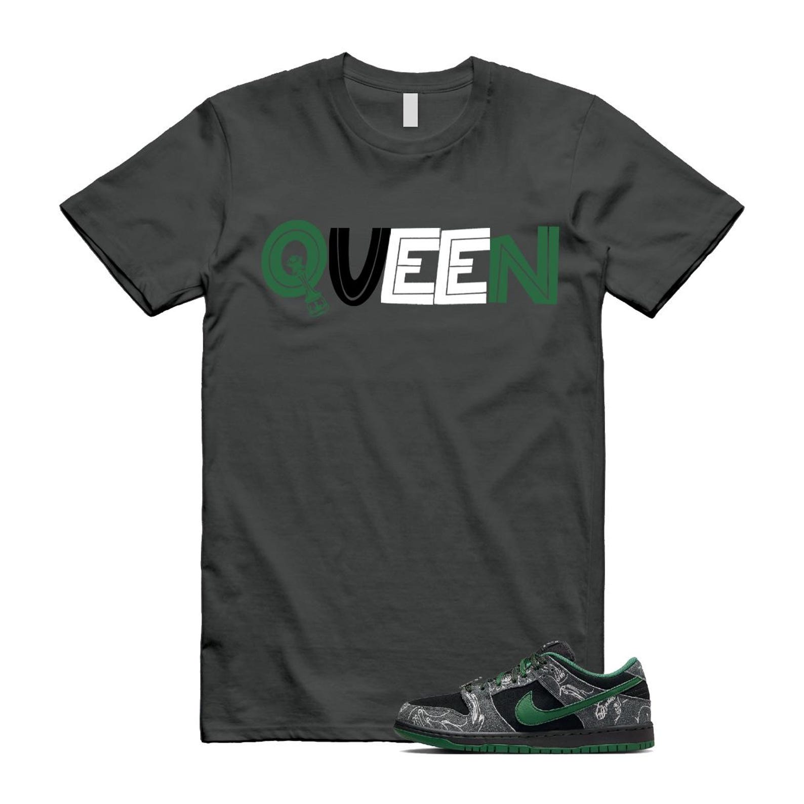Dunk There Skateboards Grey Black Gorge Green Summit White SB Low T Shirt Match QUEEN HF7743-001 T-Shirt, Sneaker Match Tee