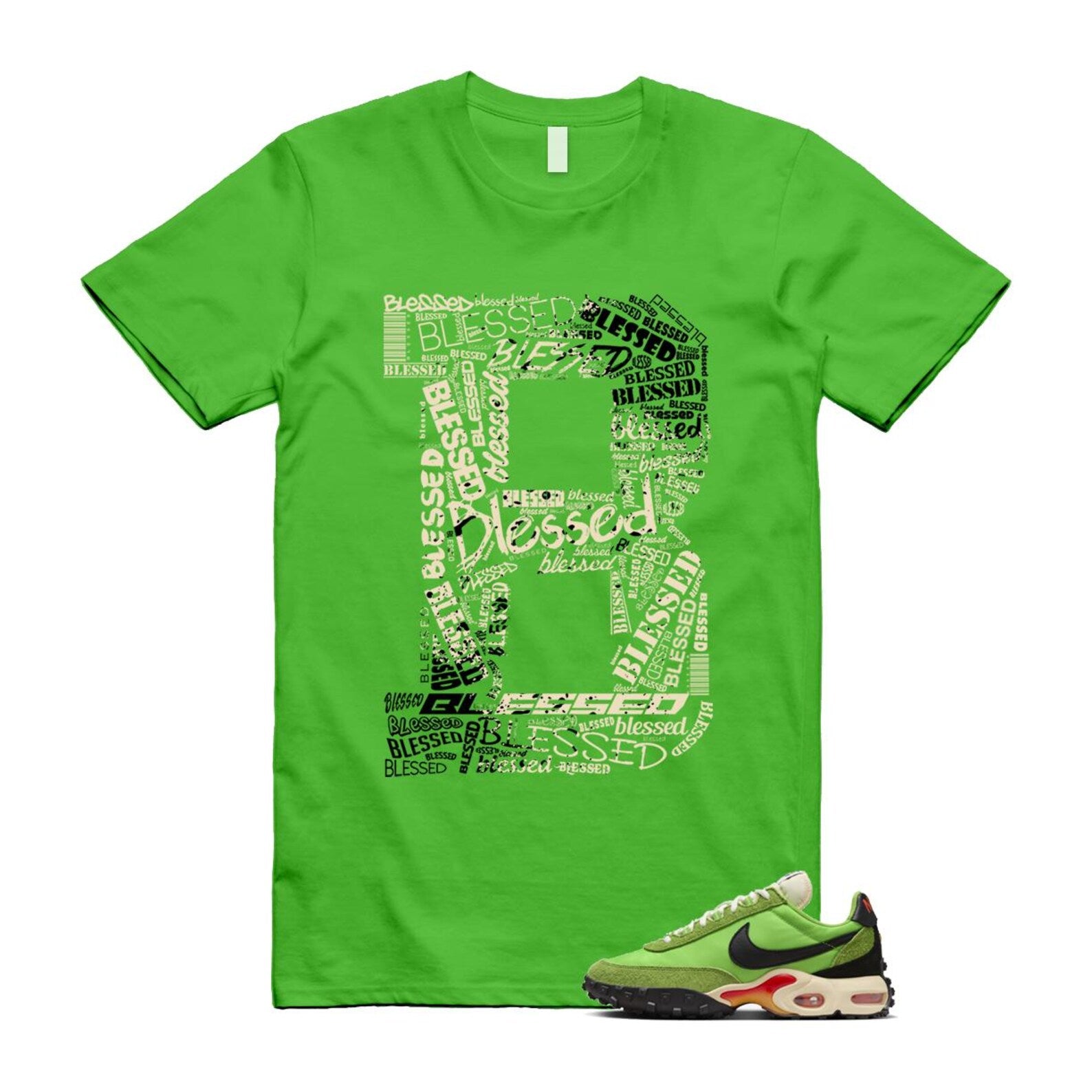 Air Max Waffle Green Racer Action Altitude Black Orange T Shirt Match B FV6946-301 T-Shirt, Sneaker Match Tee