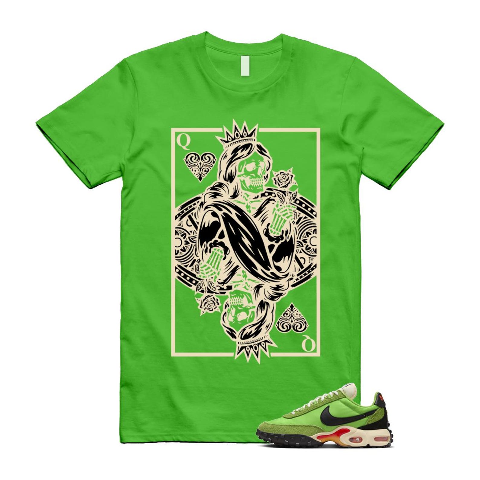 Air Max Waffle Green Racer Action Altitude Black Orange T Shirt Match Queen Card FV6946-301 T-Shirt, Sneaker Match Tee