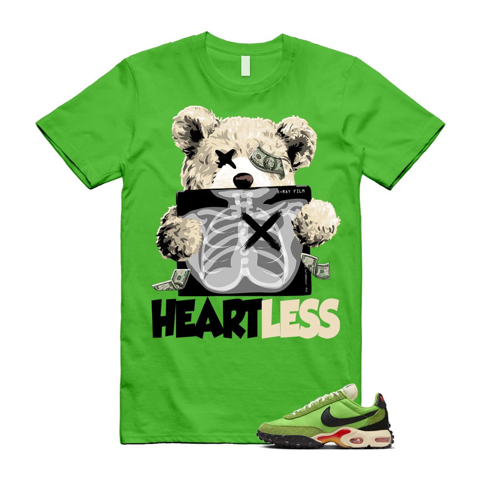 Air Max Waffle Green Racer Action Altitude Black Orange T Shirt Match HEART FV6946-301 T-Shirt, Sneaker Match Tee
