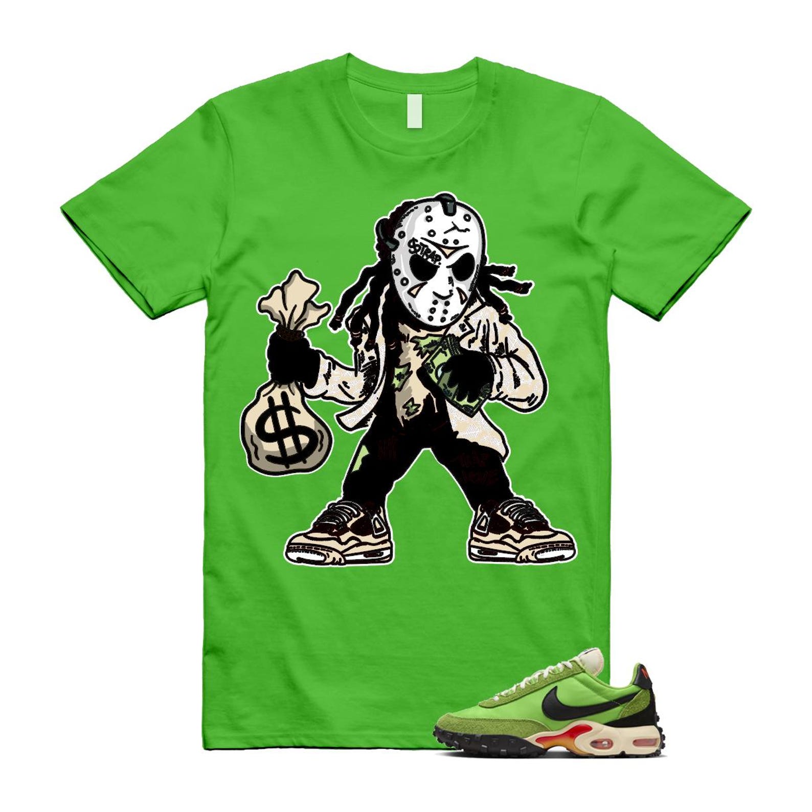 Air Max Waffle Green Racer Action Altitude Black Orange T Shirt Match JASON FV6946-301 T-Shirt, Sneaker Match Tee