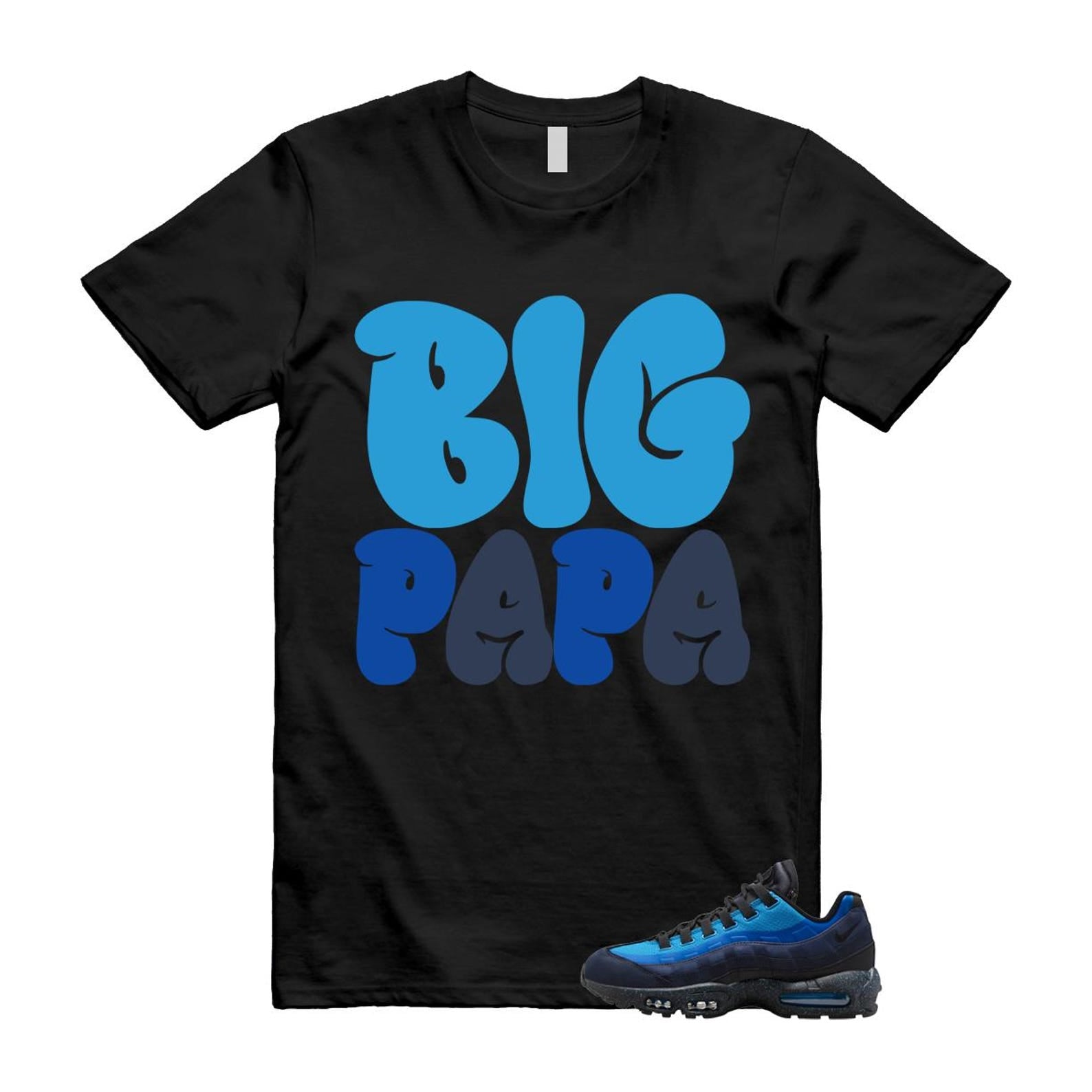 Air Max 95 Stash Obsidian Black Harbor Blue T Shirt Match Big PAPA HF5515-400 T-Shirt, Sneaker Match Tee