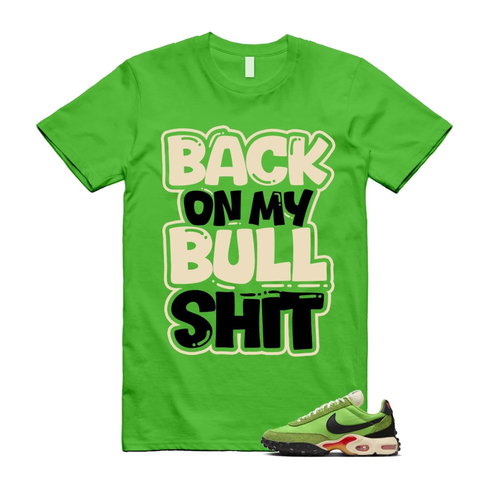 Air Max Waffle Green Racer Action Altitude Black Orange T Shirt Match BULL FV6946-301 T-Shirt, Sneaker Match Tee