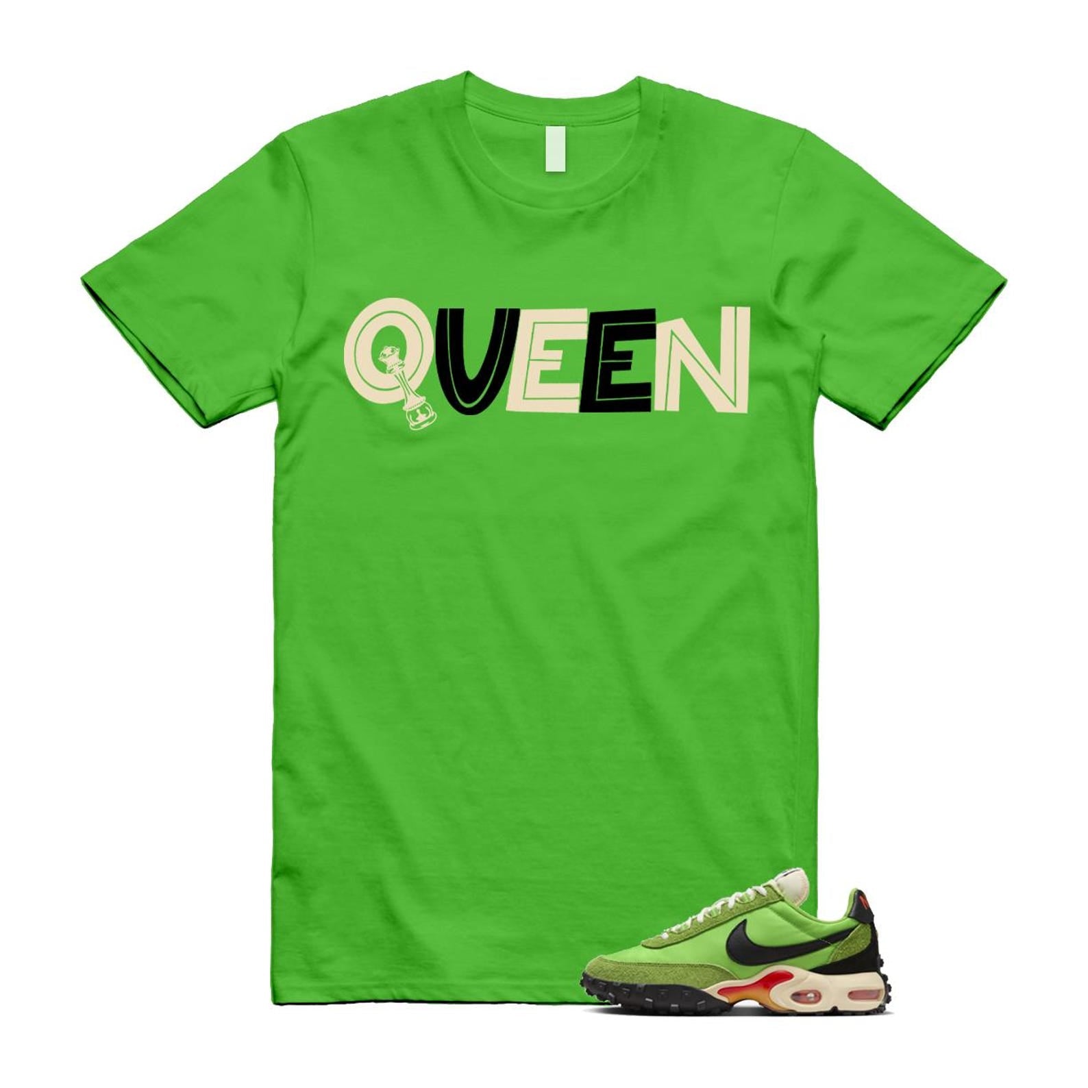 Air Max Waffle Green Racer Action Altitude Black Orange T Shirt Match QUEEN FV6946-301 T-Shirt, Sneaker Match Tee