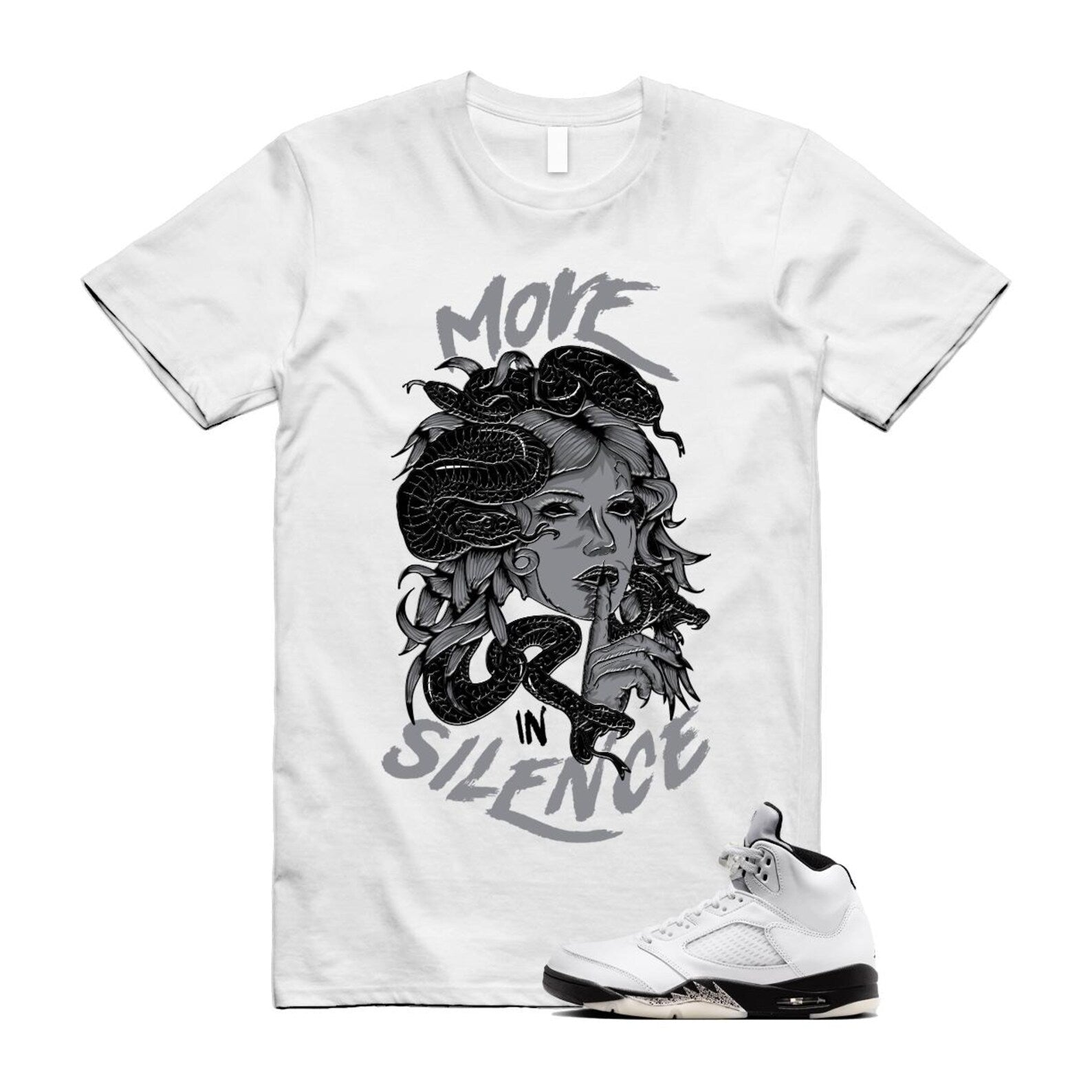 Jordan 5 Retro Reverse Metallic T-Shirt Match MIS DD0587-110 T-Shirt, Sneaker Match Tee