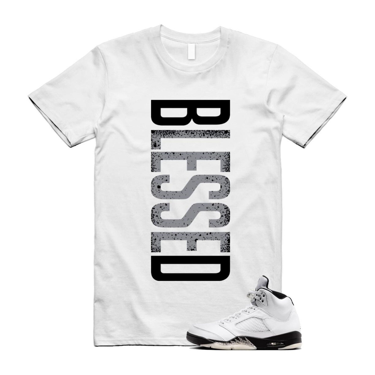 Jordan 5 Retro Reverse Metallic T-Shirt Match VERTBLS DD0587-110 T-Shirt, Sneaker Match Tee