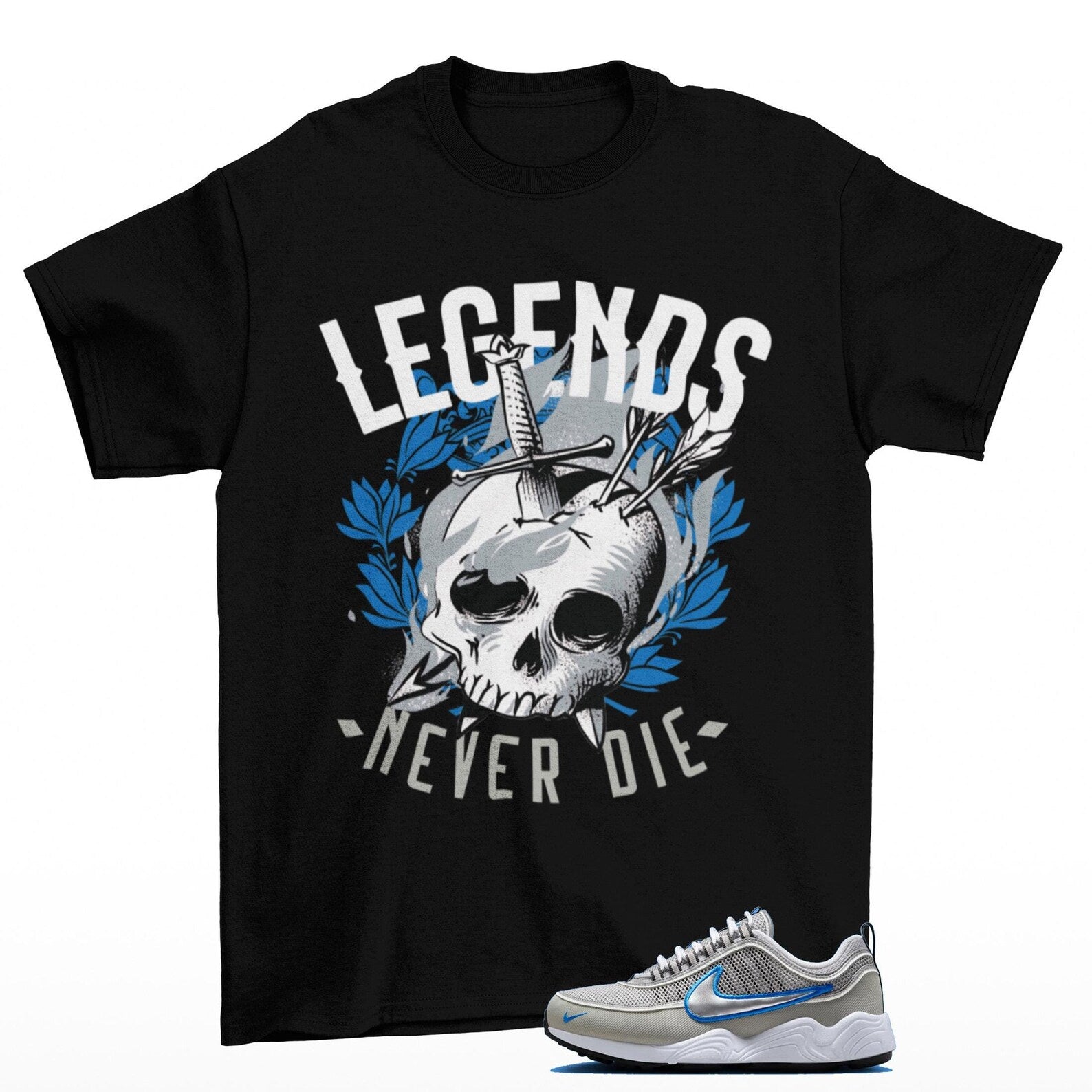 Legendary Air Zoom Spiridon OG Metallic Silver Sneaker Matching T Shirt, HF9117-003 T-Shirt, Sneaker Match Tee
