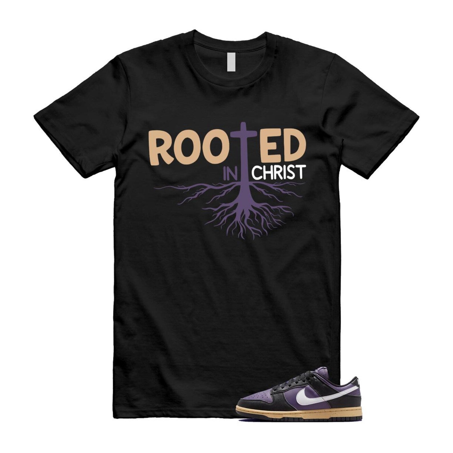 Dunk Dark Raisin Black White Sesame Next Nature T Shirt Match ROOTED DD1873-500 T-Shirt, Sneaker Match Tee