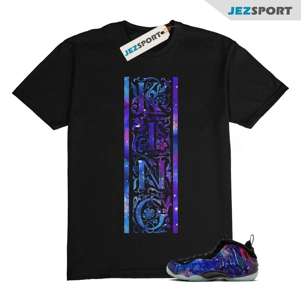 Galaxy Foamposite One Zoom Rookie Obsidian Black Anthracite T-Shirt Match KVERT, FQ4303-400 Sneaker Match Tees T-Shirt, Sneaker Match Tee