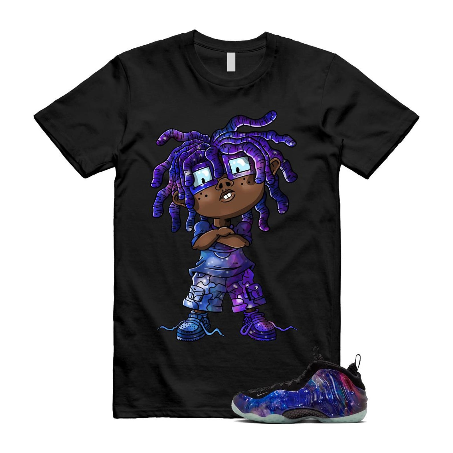 Galaxy Air Foamposite One 2025 Obsidian Black Anthracite T Shirt Match CHONGO, FQ4303-400 Sneaker Match Tees T-Shirt, Sneaker Match Tee