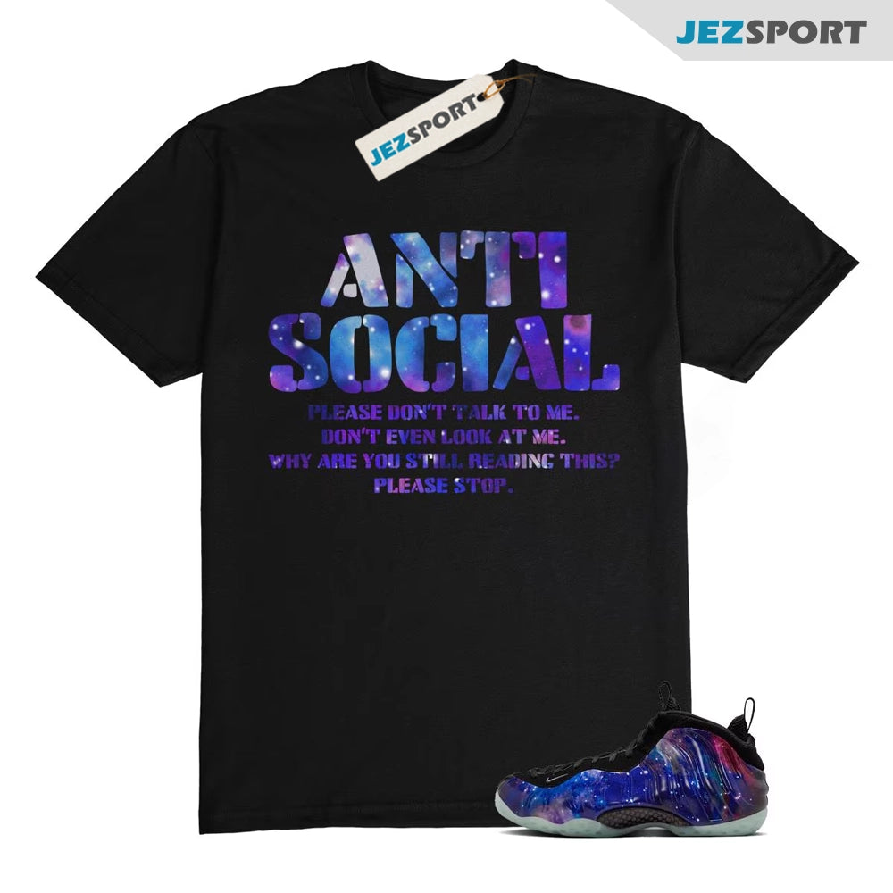 Galaxy Foamposite One Zoom Rookie Obsidian Black Anthracite T-Shirt Match AS, FQ4303-400 Sneaker Match Tees T-Shirt, Sneaker Match Tee