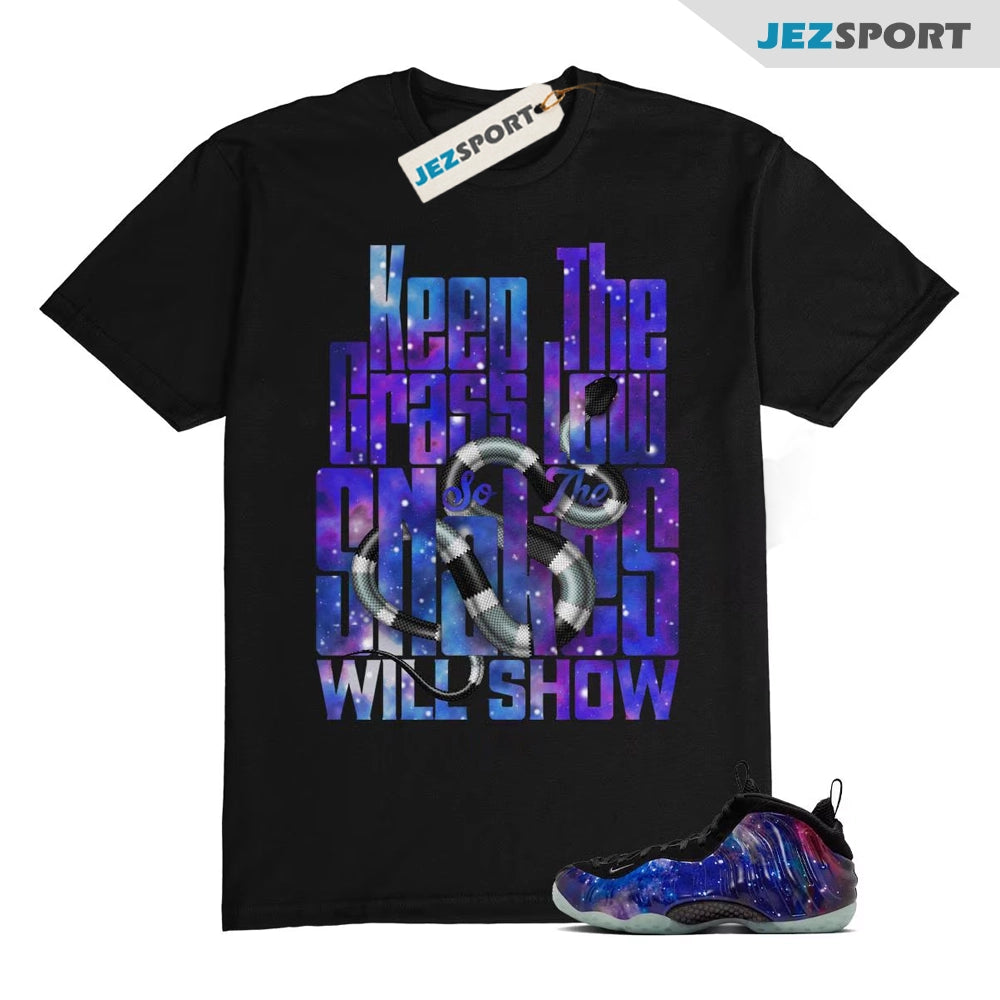 Galaxy Foamposite One Zoom Rookie Obsidian Black Anthracite T-Shirt Match GRASS, FQ4303-400 Sneaker Match Tees T-Shirt, Sneaker Match Tee