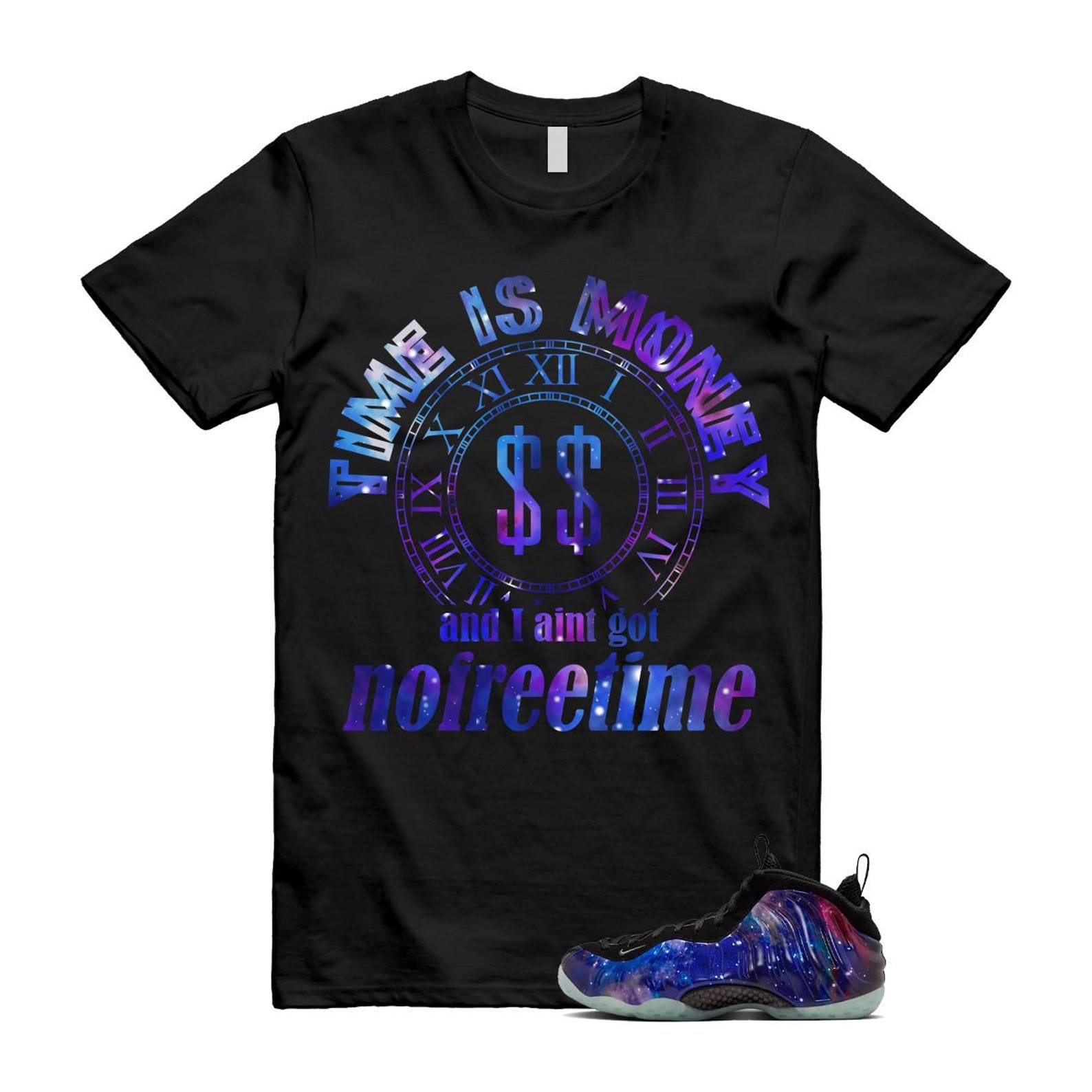 Galaxy Air Foamposite One 2025 Obsidian Black Anthracite T Shirt Match FREE, FQ4303-400 Sneaker Match Tees T-Shirt, Sneaker Match Tee
